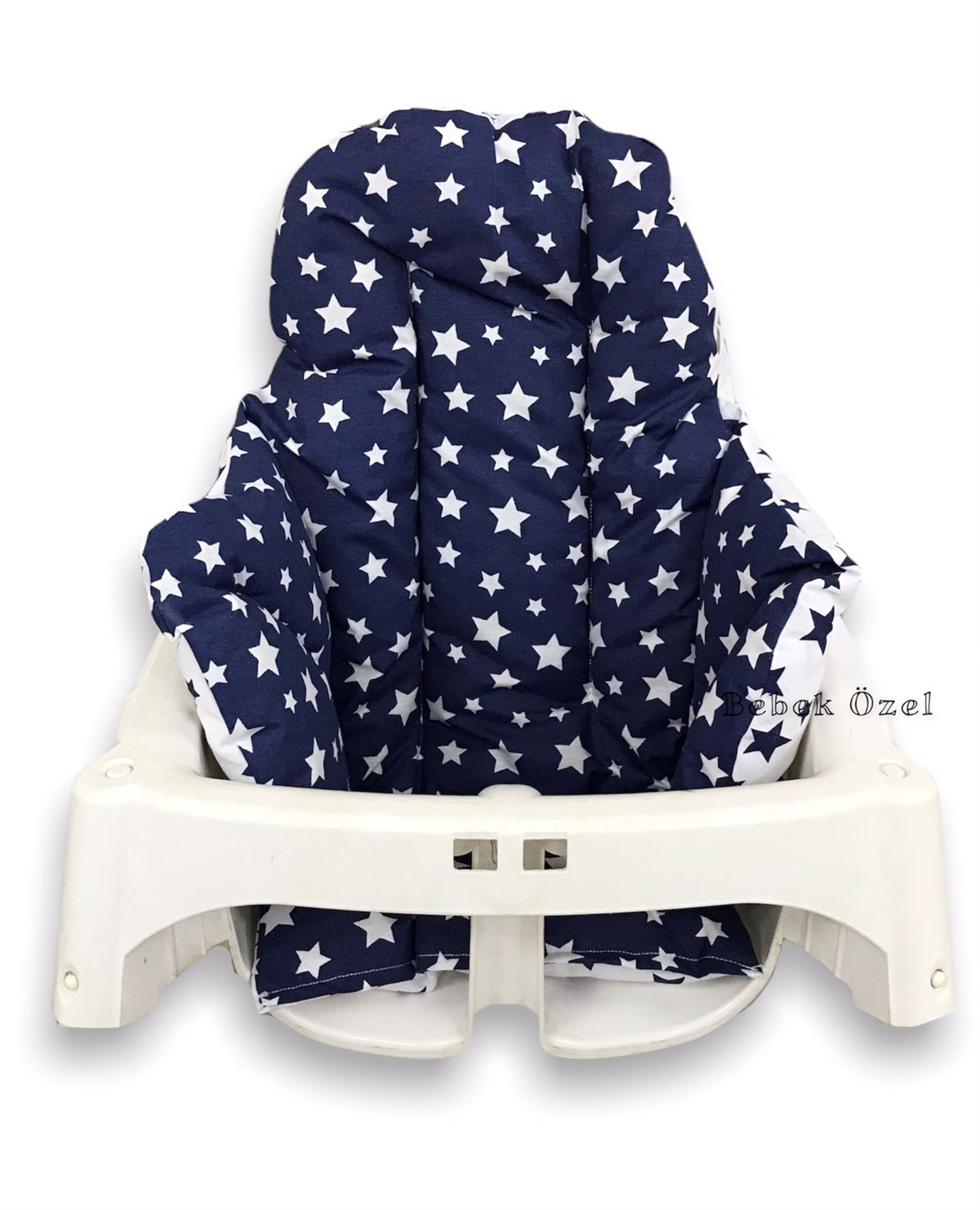 Bebek Özel Bebek Çocuk Mama Sandalyesi Minderi Lacivert Yıldızlı