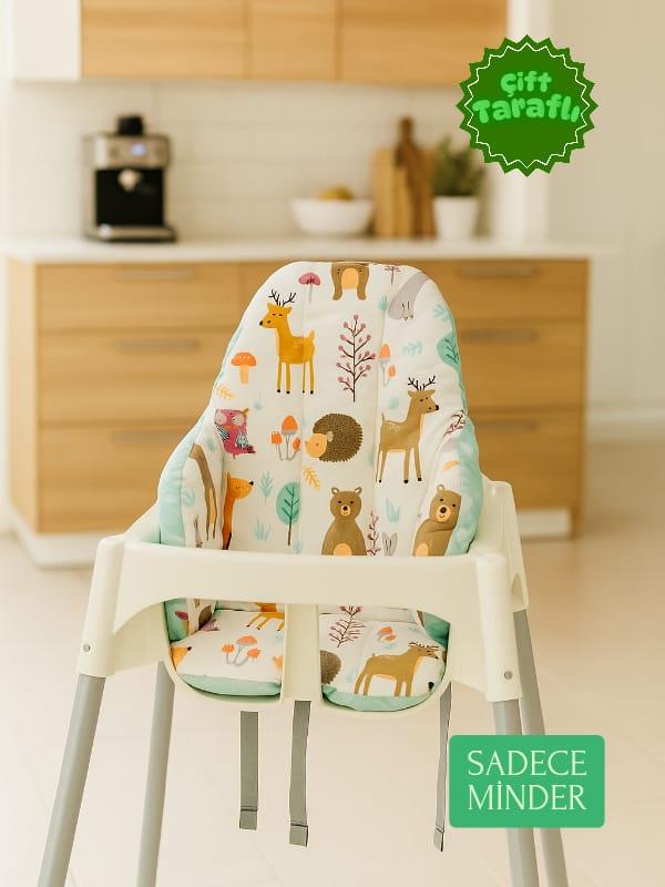 Bebek Özel Bebek Çocuk Mama Sandalyesi Minderi Doğa Yeşilli