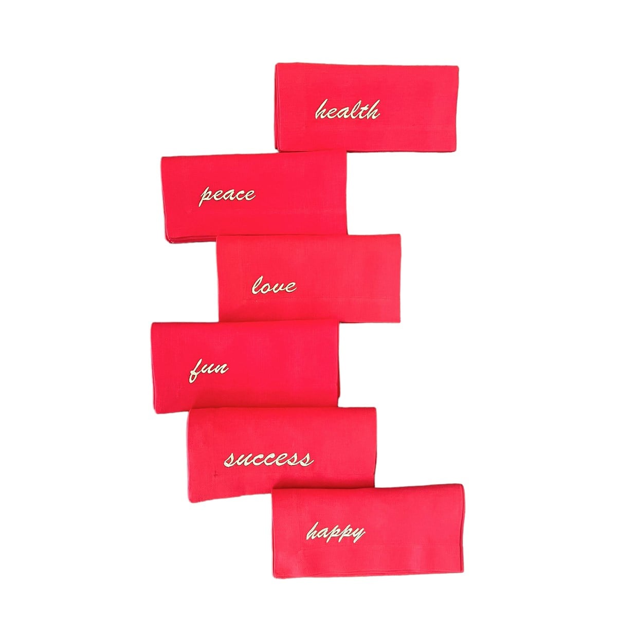 6´lı Set İyi Dilekler Temalı Dekoratif Kırmızı Servis Peçetesi Yılbaşı Serisi ( 1 Adet )