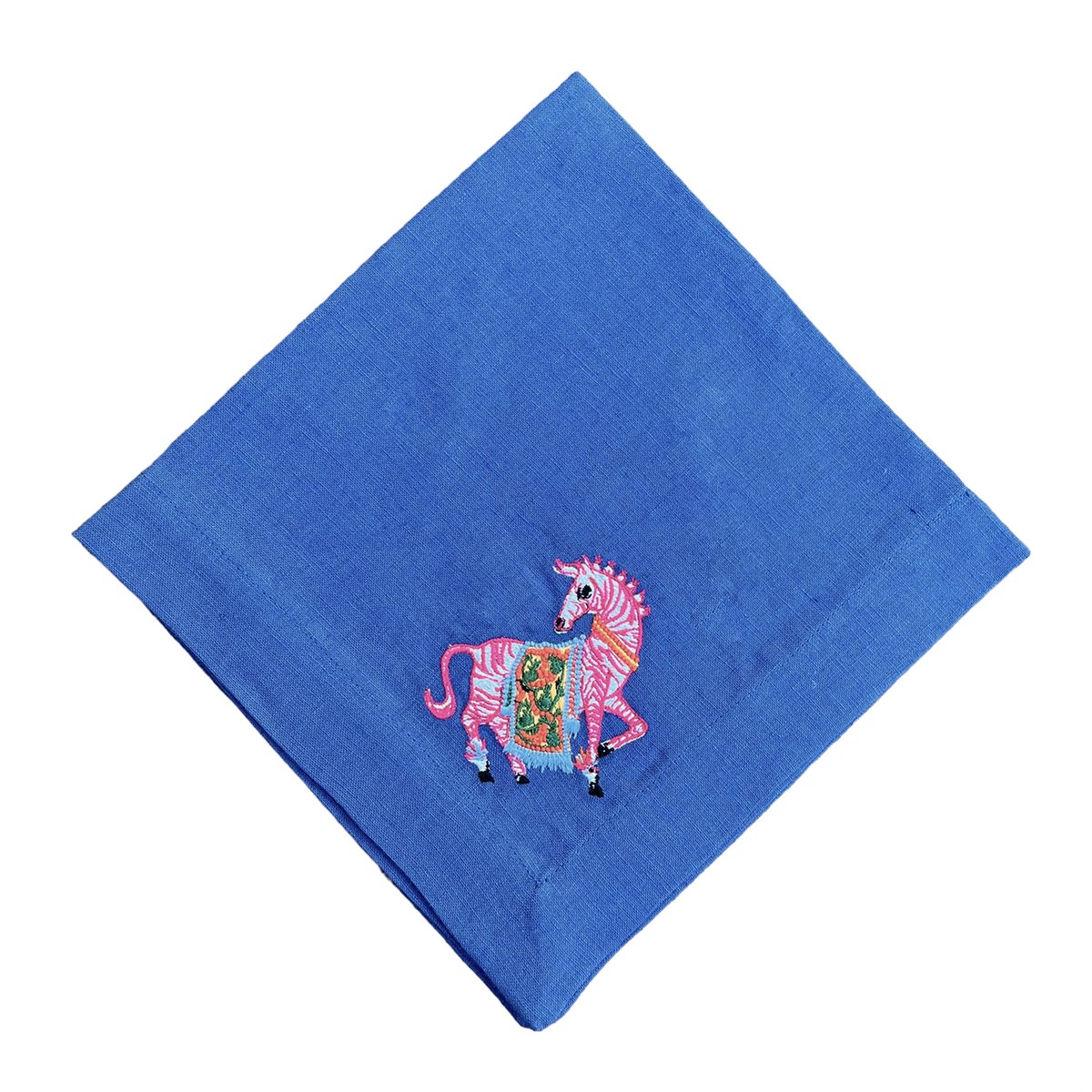 Animal Serisi Dekoratif Pembe Zebra Desenli Lacivert Servis Peçetesi ( 1 Adet )