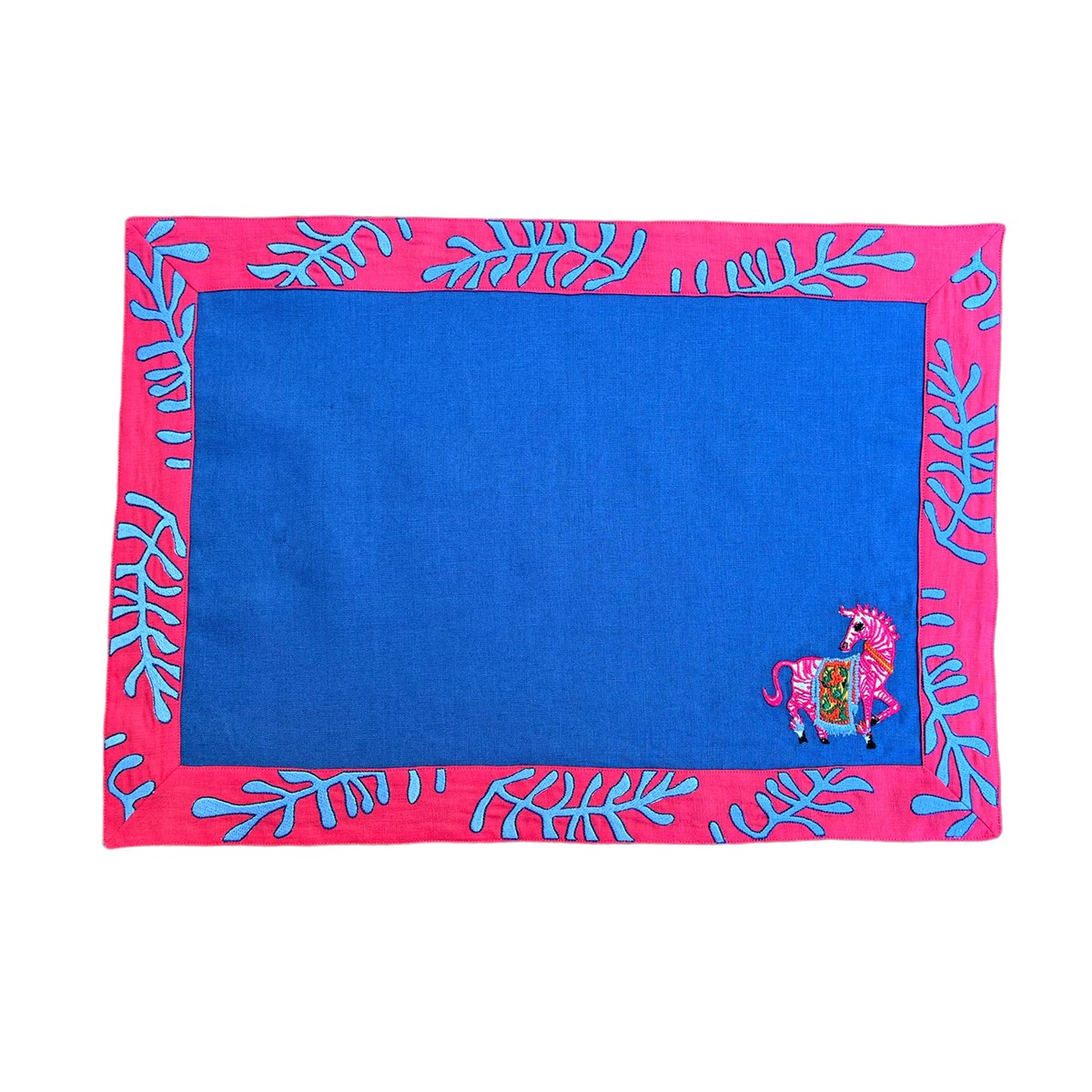 Dekoratif Zebra Desenli Lacivert Amerikan Servis ( 1 Adet )