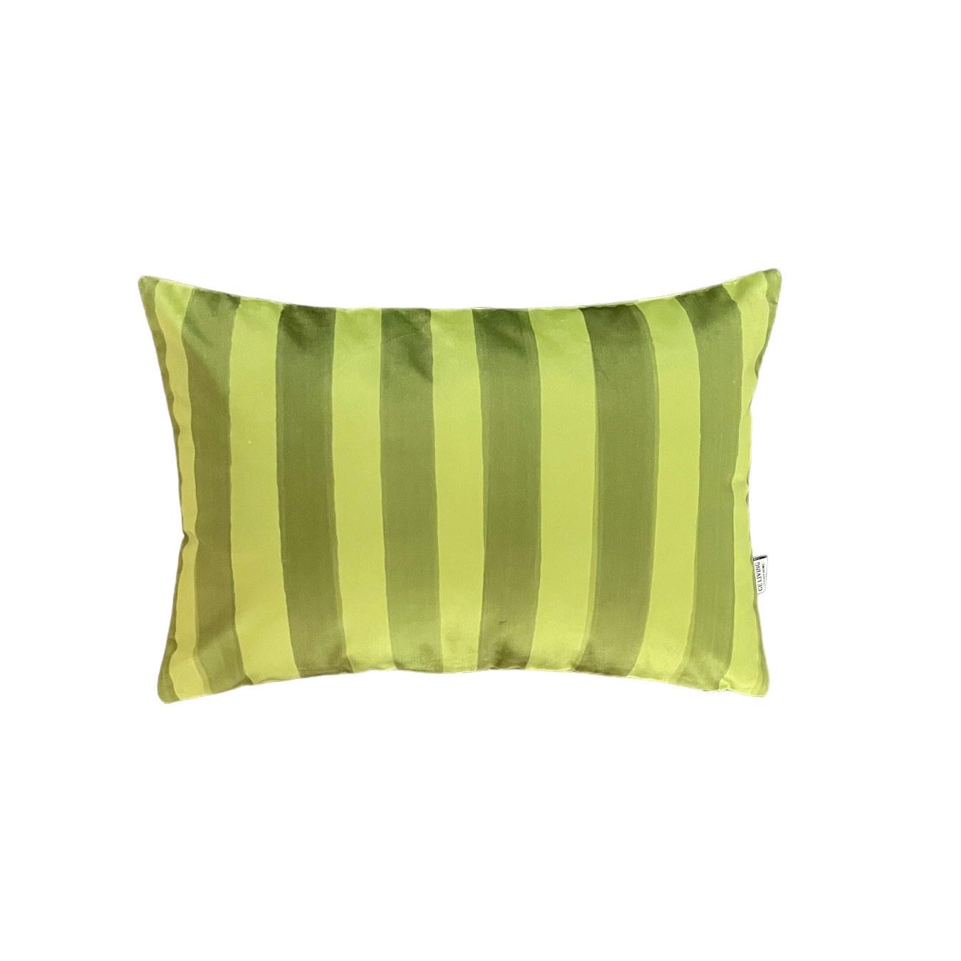 Lime Çizgili Kadife Kırlent Kılıfı ( 35 cm x 50 cm )
