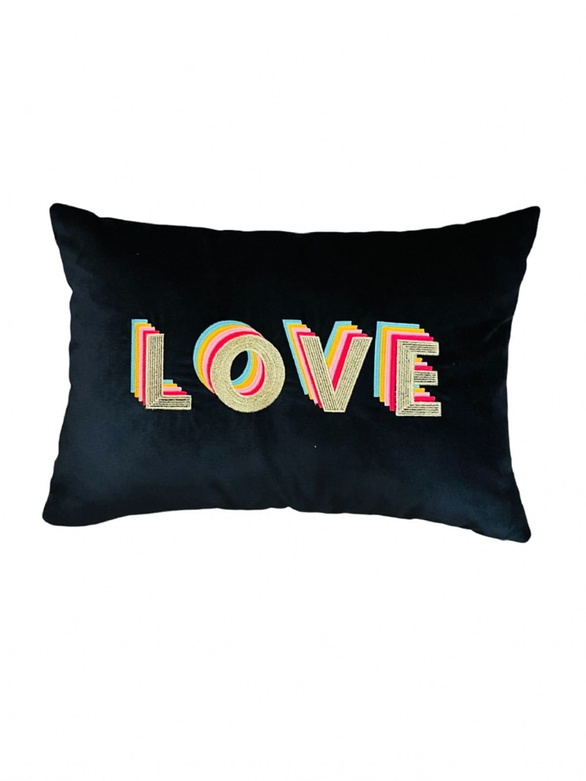 Love Nakışlı Rainbow Serisi Dekoratif Kırlent Kılıfı