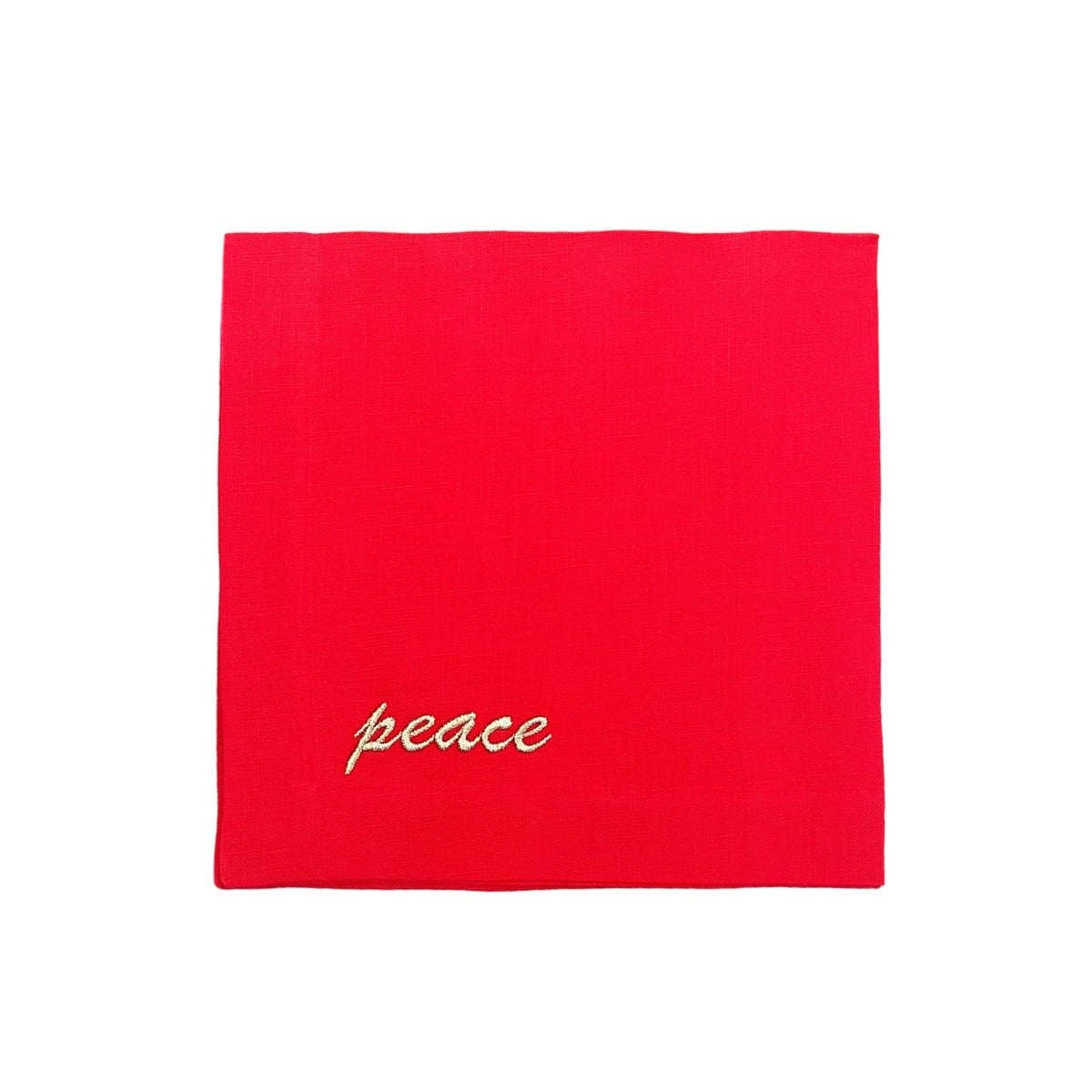 Peace Desenli Dekoratif Kırmızı Servis Peçetesi ( 1 Adet )