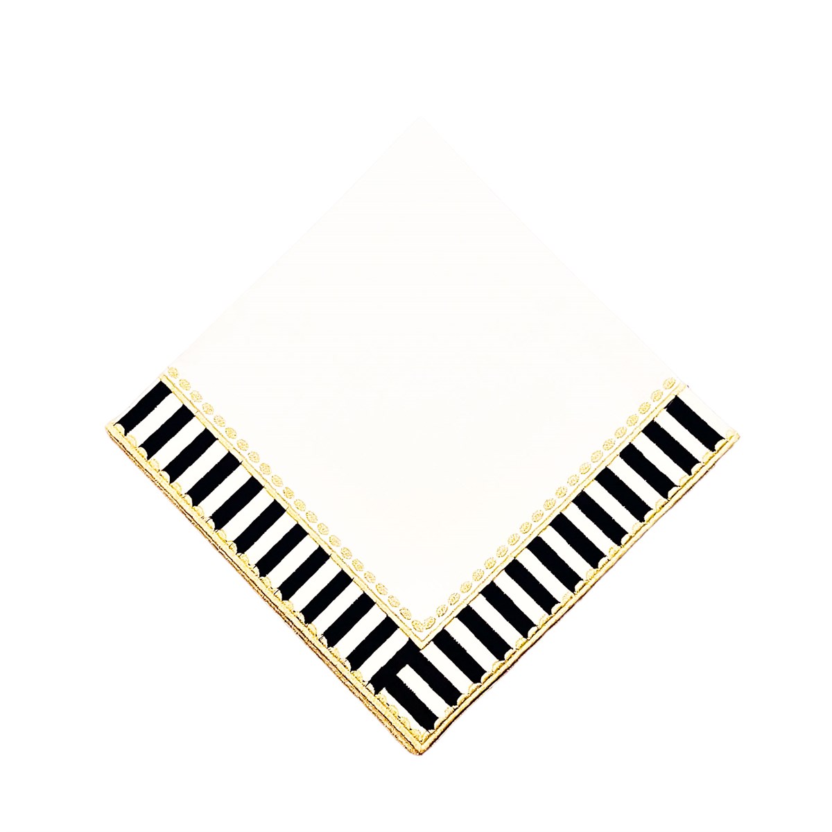 Siyah Beyaz Damalı Keten Servis Peçetesi - 2 Adet