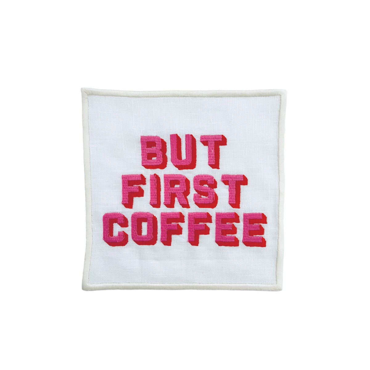 But First Coffee Desenli Kokteyl Peçete - 1 Adet Pembe Turuncu