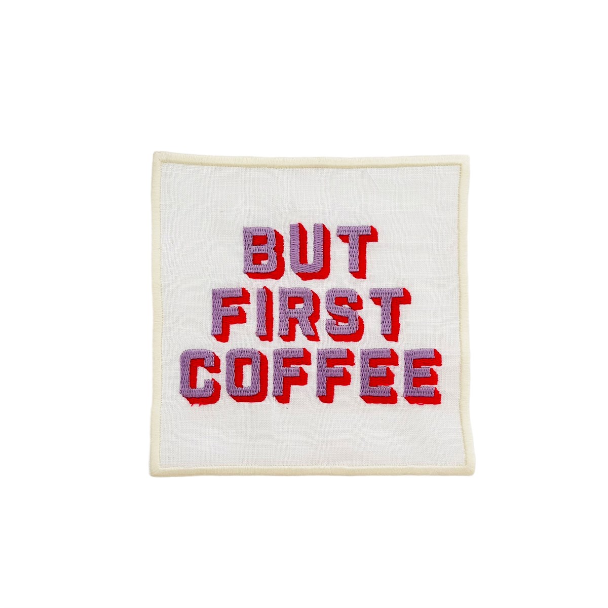 But First Coffee Desenli Kokteyl Peçete - 1 Adet Lila Pembe