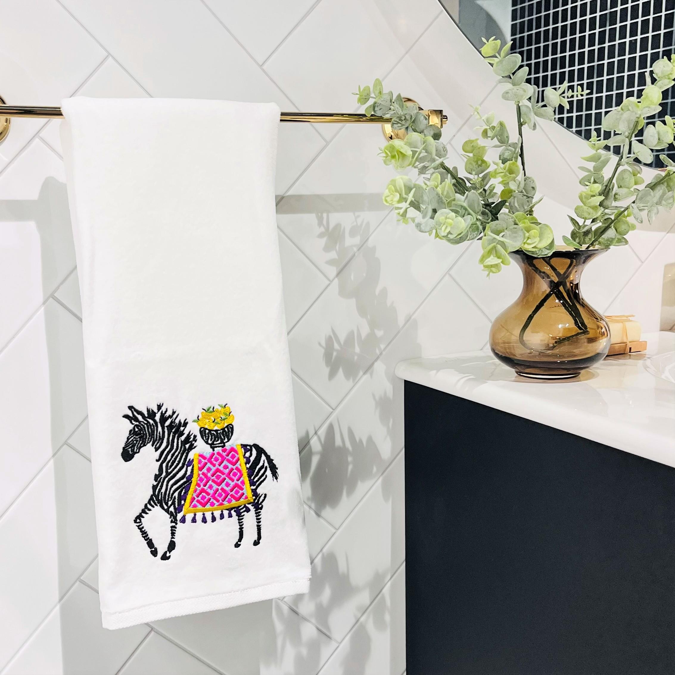 Dekoratif Zebra Desenli Safari Serisi Yüz Havlusu (1 Adet)