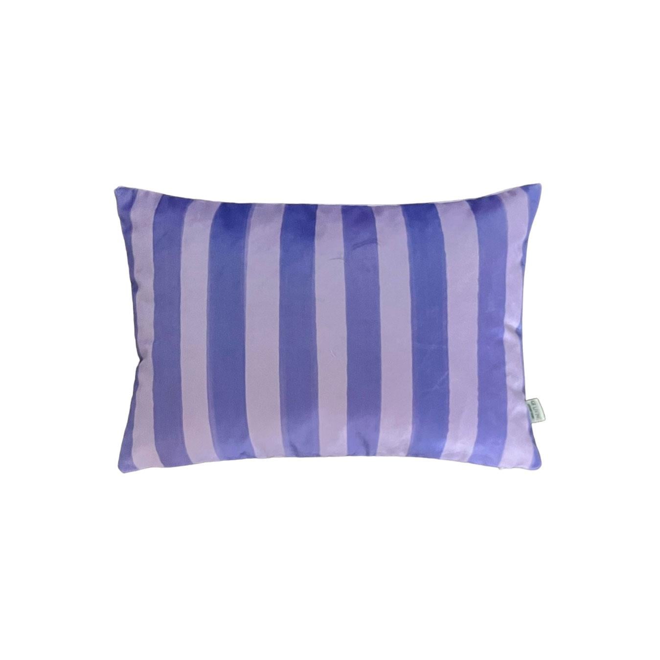 Mor Çizgili Kadife Kırlent Kılıfı ( 35 cm x 35 cm )