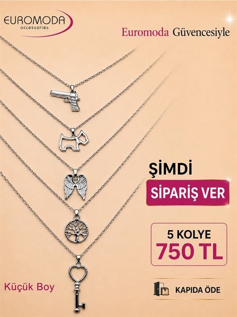 Tabanca Melek Hayat Ağacı Detaylı İnce 5 Adet Zincir Kolye