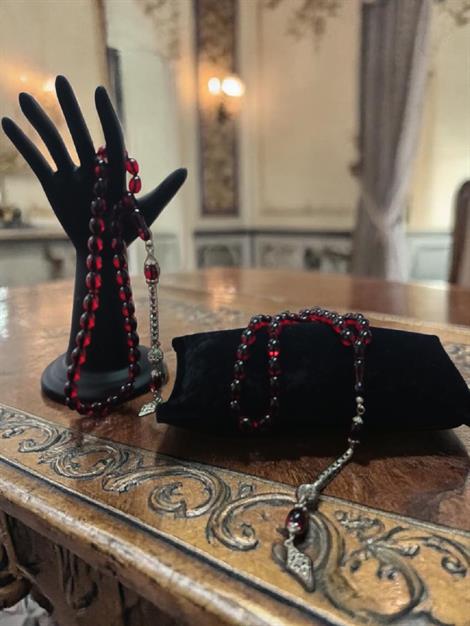 Tesbih Reçine Bordo Tesbih Beyzi Kesim Bordo Rengi Hediyelik