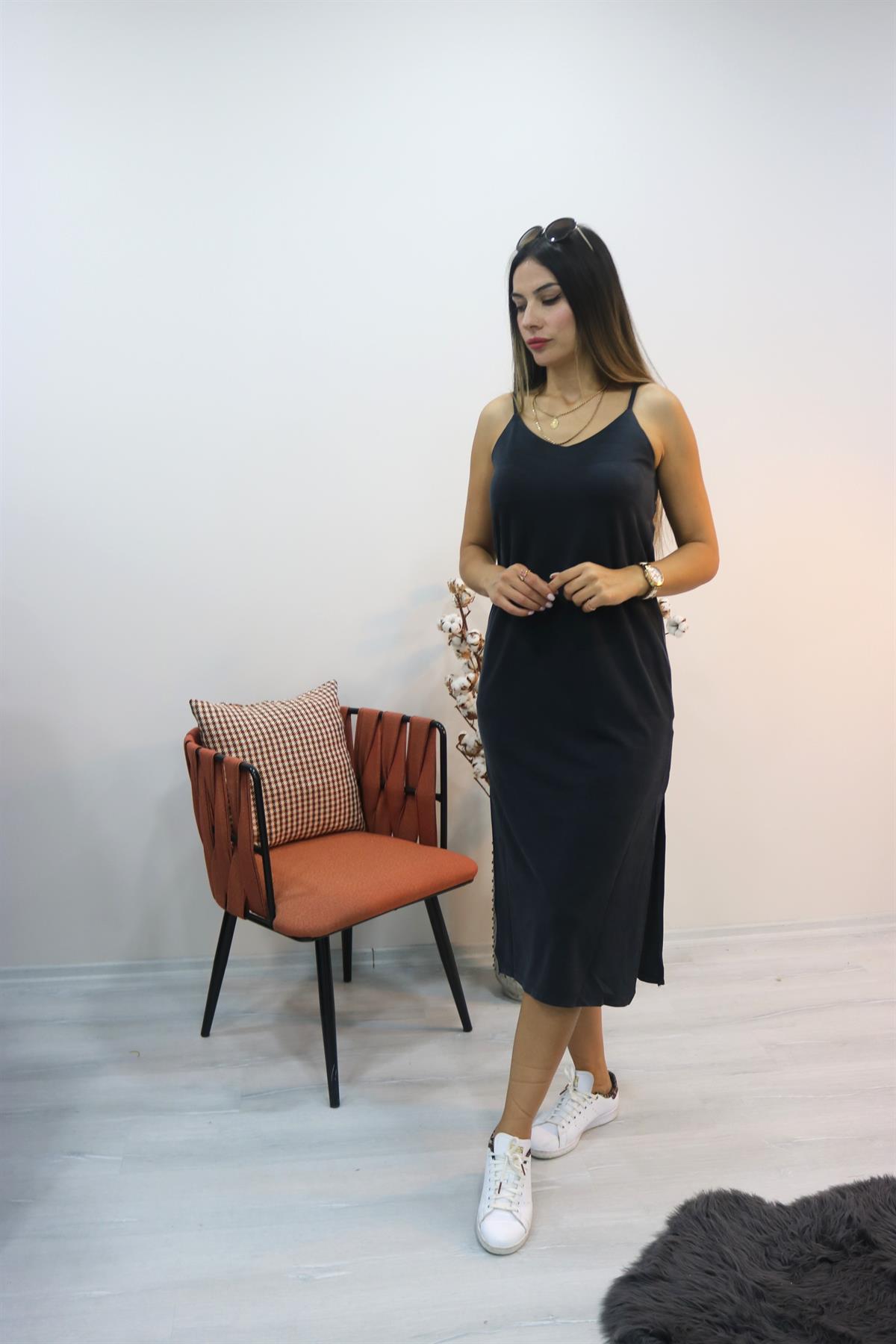 Bysolocollection İp Askılı Petek Elbise