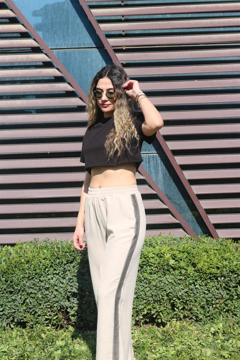 Şerit Detaylı Pantolon