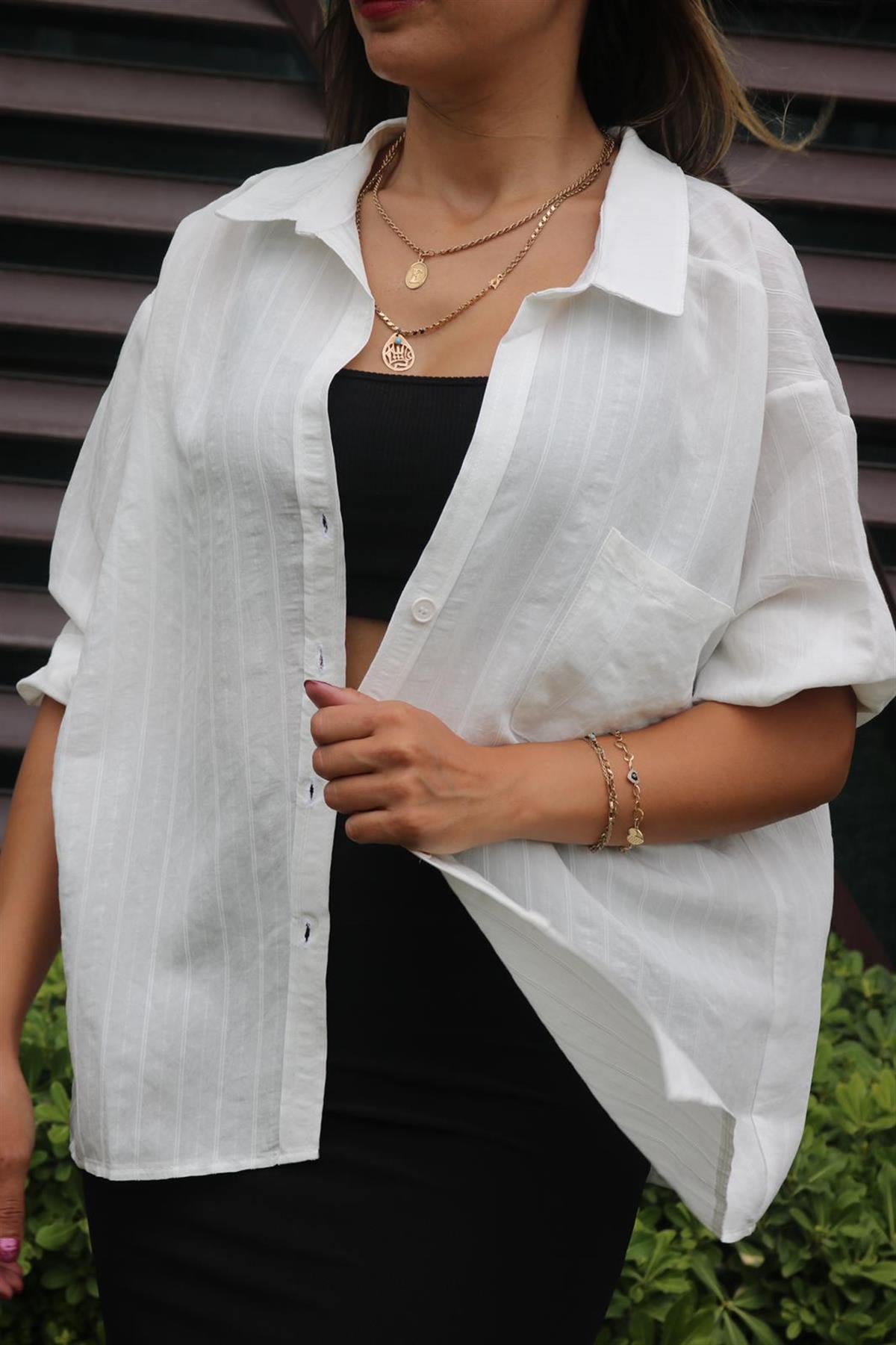 %100 coton premium kalite beyaz gömlek