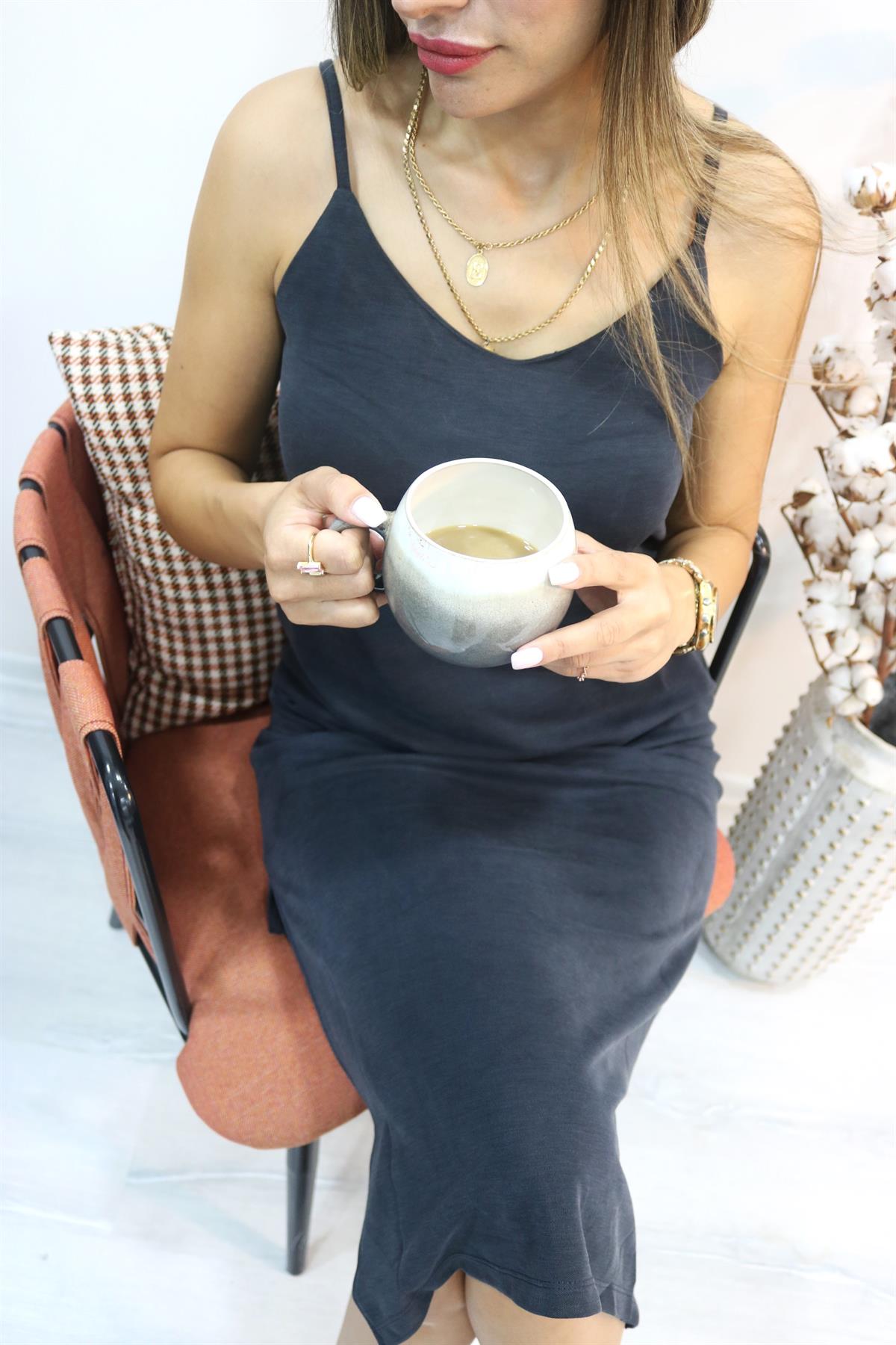 Bysolocollection İp Askılı Petek Elbise