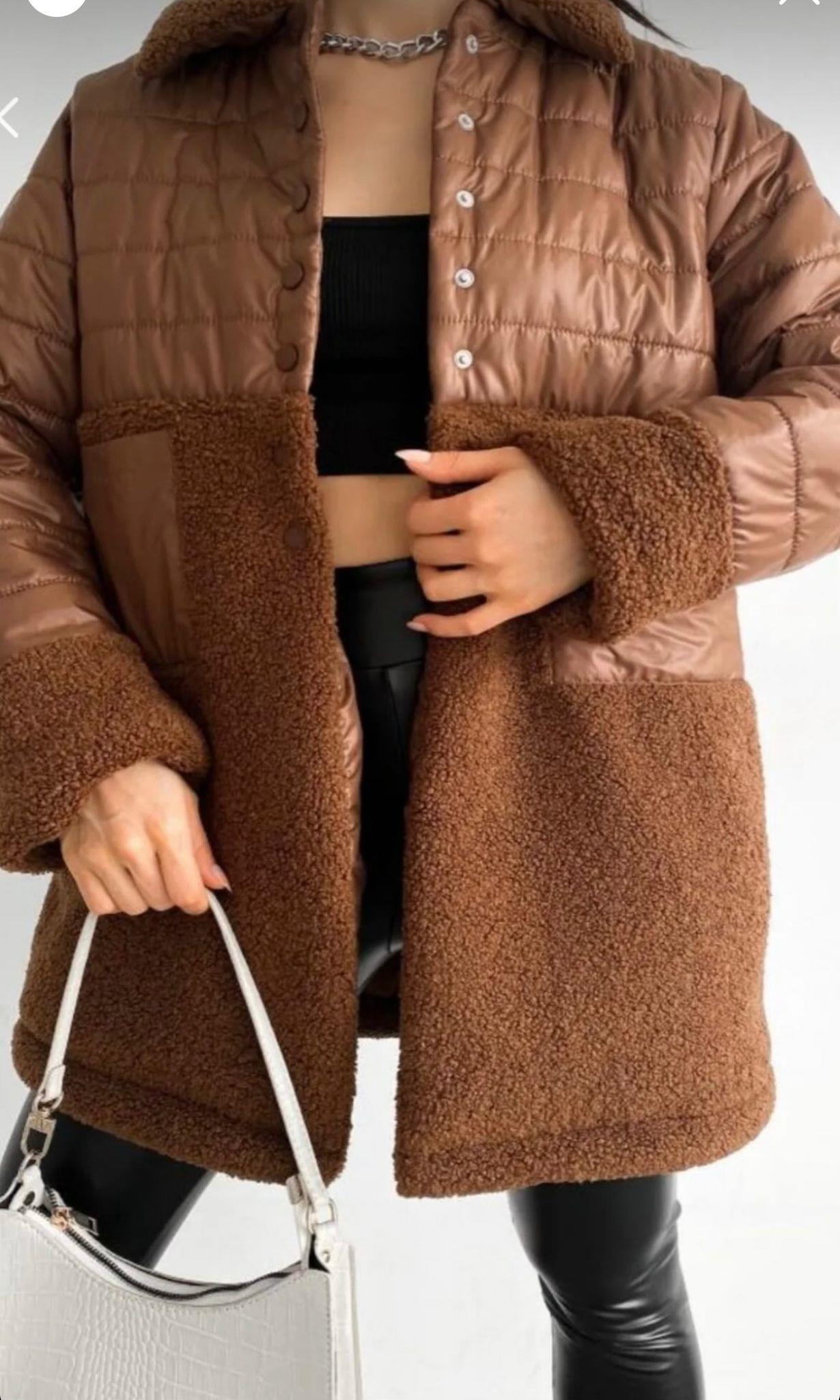 BySoloCollection Kürt Detaylı Kapitone Taba Mont