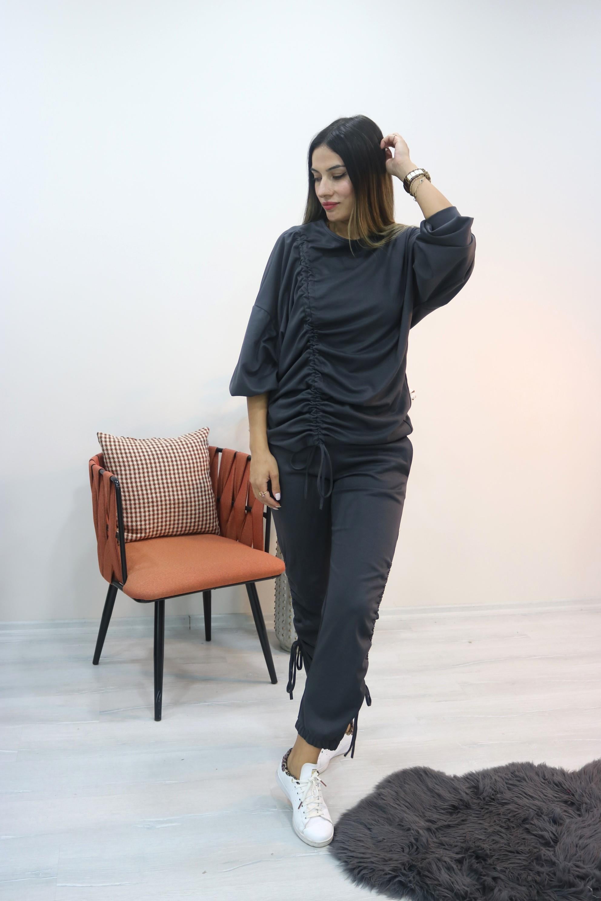 BySoloCollectionTasarım premium kumaş antrasit eşofman takımı