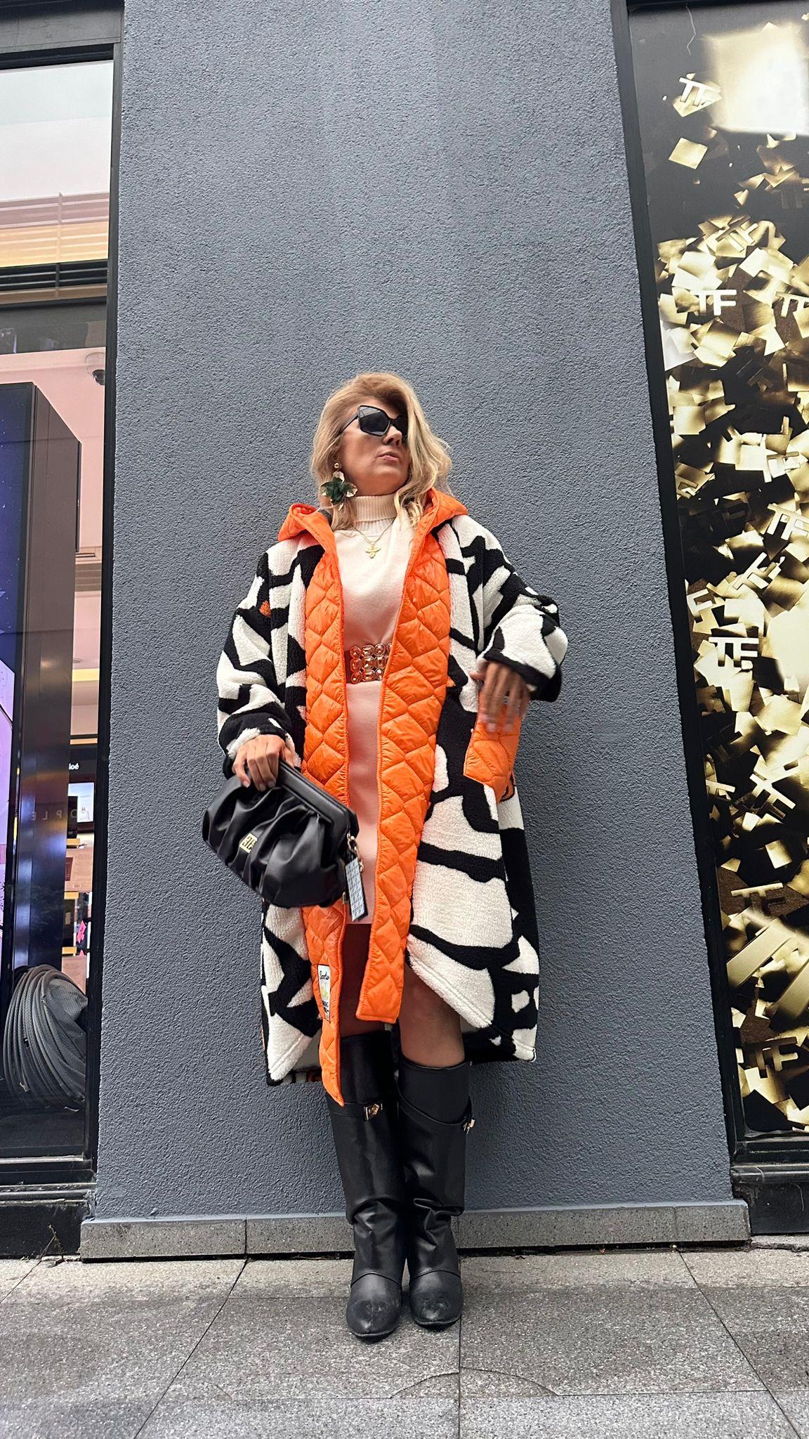 B.Exvoto 231072 Kapitone Geçişli Zebra Hırka