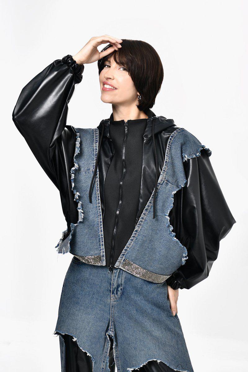 Dq214218 jean deri geçiş jacket