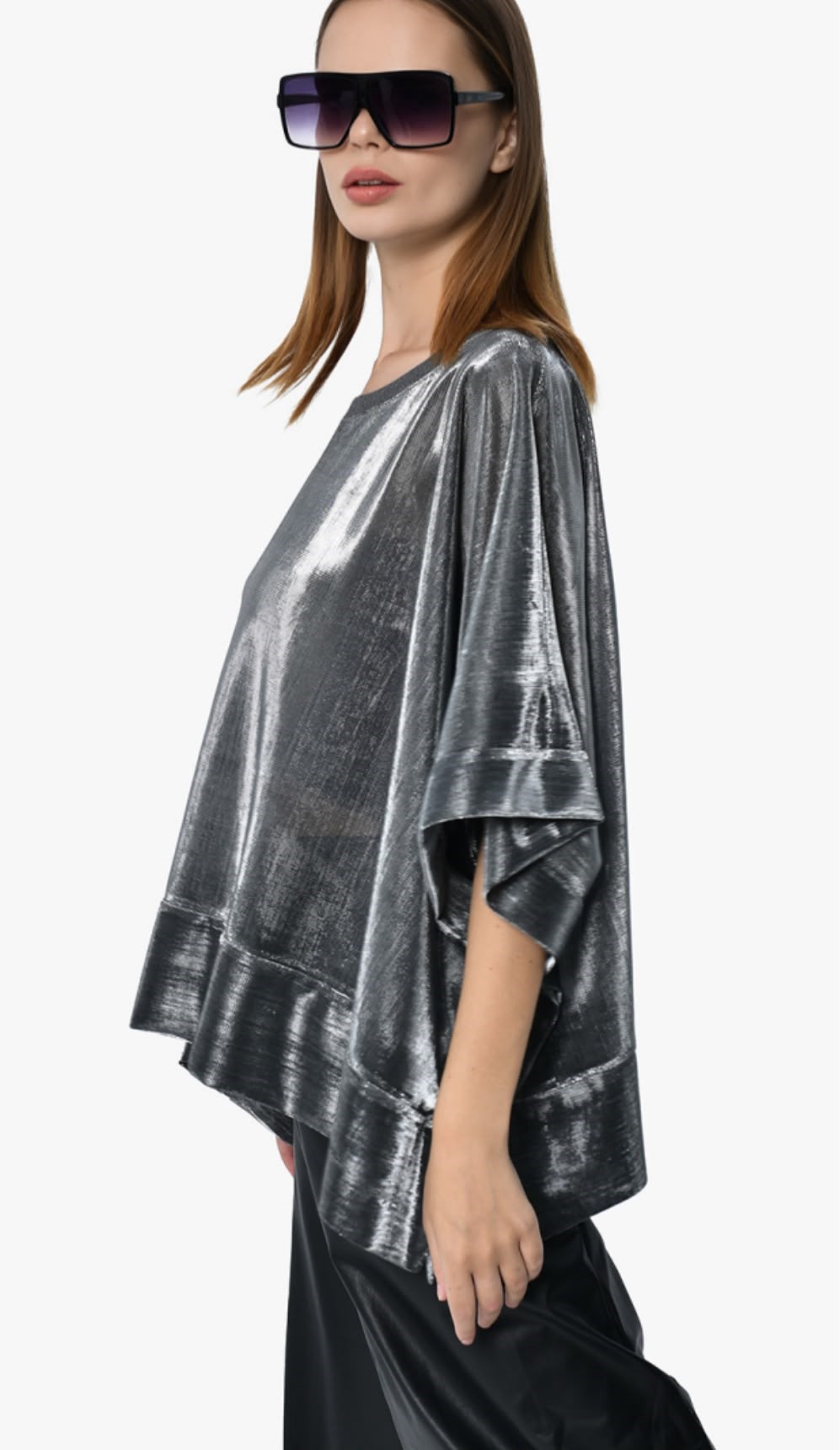Dq226019 oversize bluz metal renk