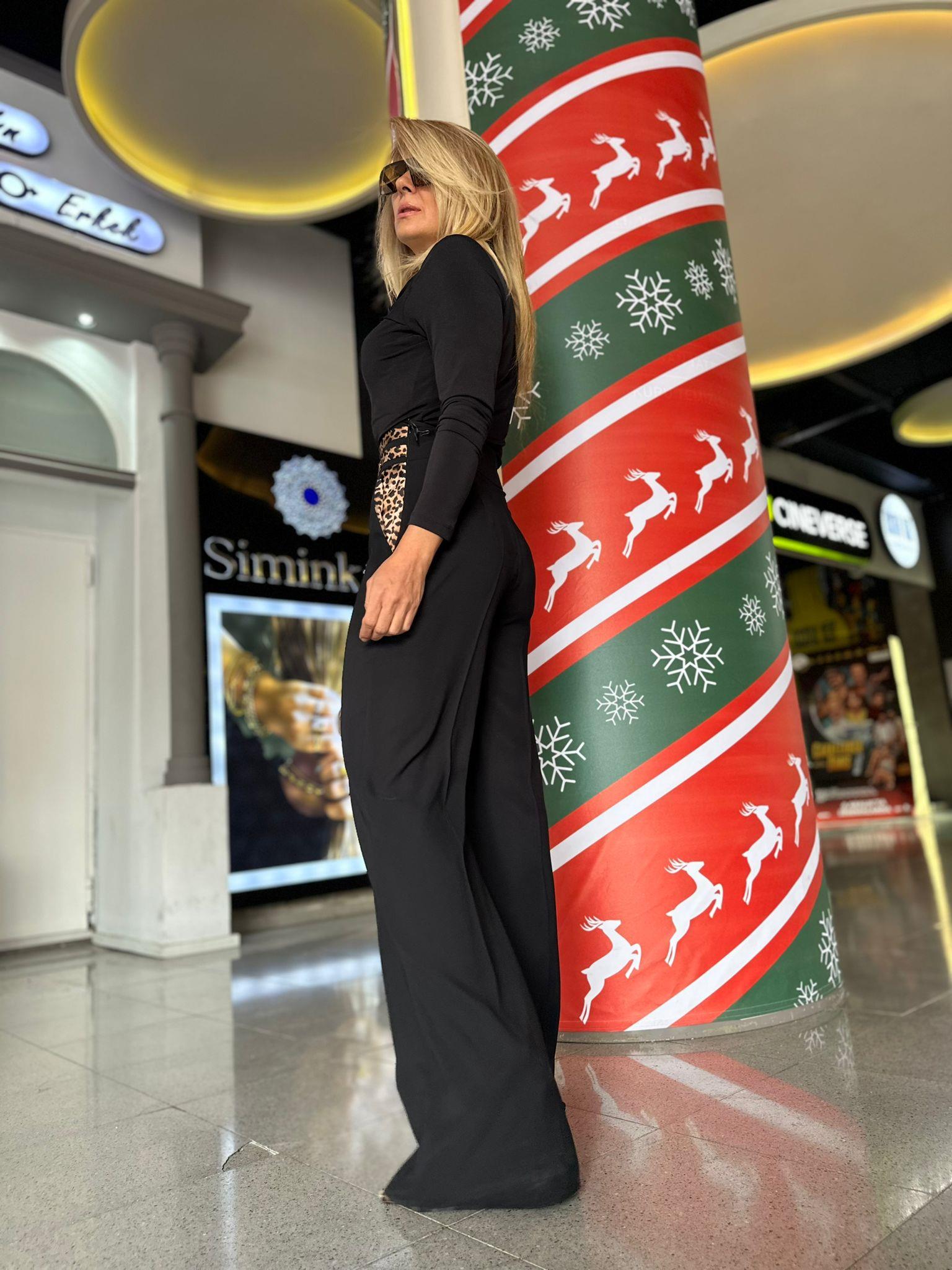 Exp24 Leopar Detay Pantolon Elegant Seri