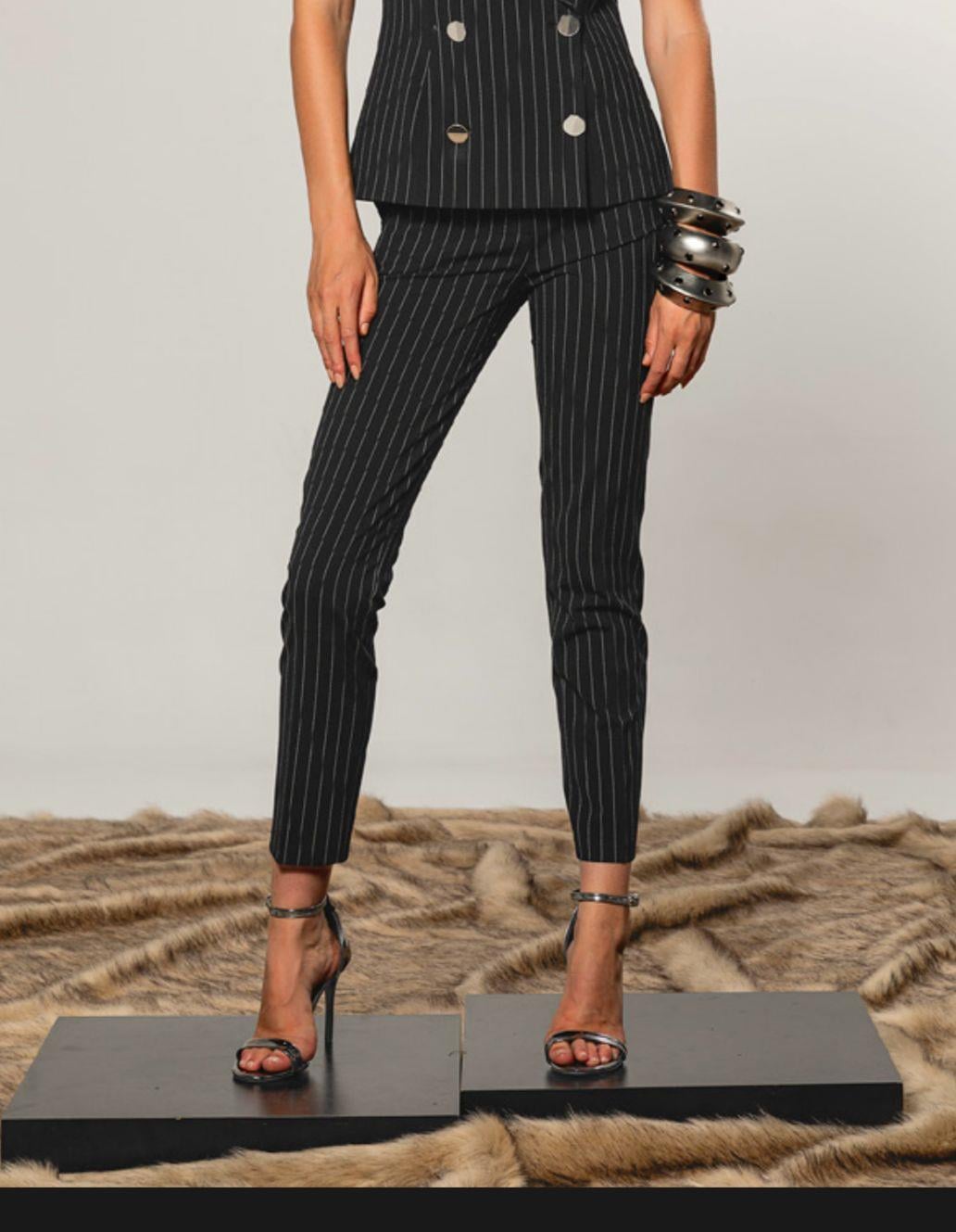 İS24K2262-089 Klasik Pantolon Çizgili