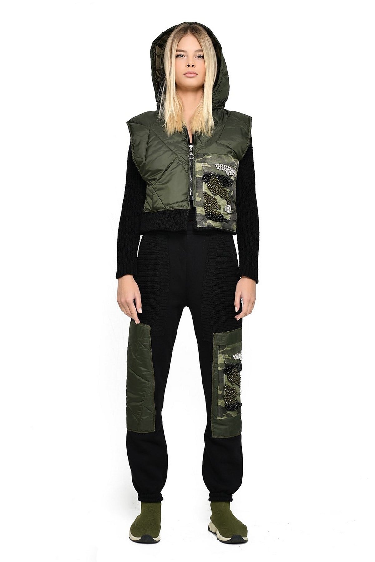 Kamuflaj Alt Eşofman Siyah