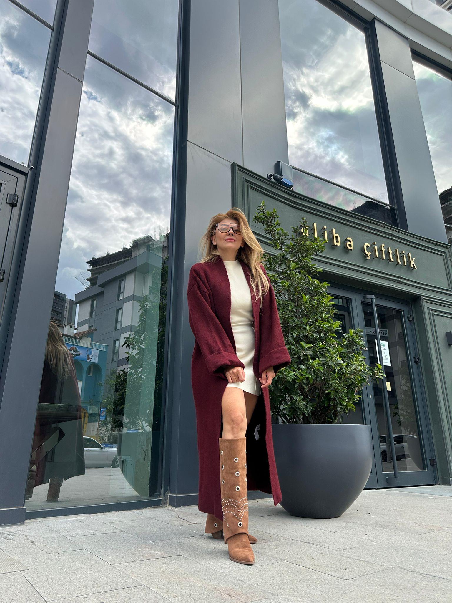 MG 22709-4 BORDO RENK HIRKA  YÜKSEK GRAMAJLI