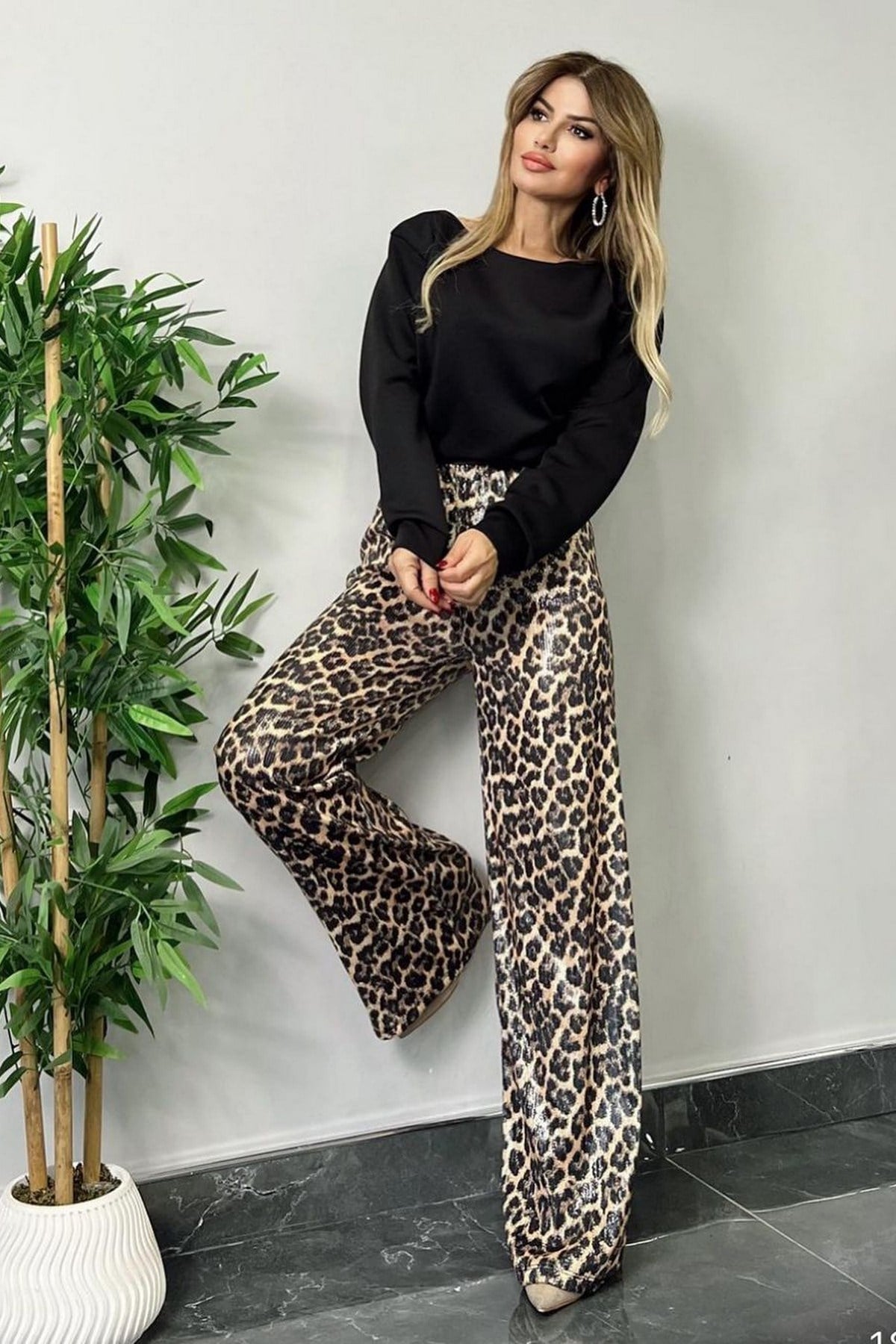 Pul Palet Bol Pantolon Leopar