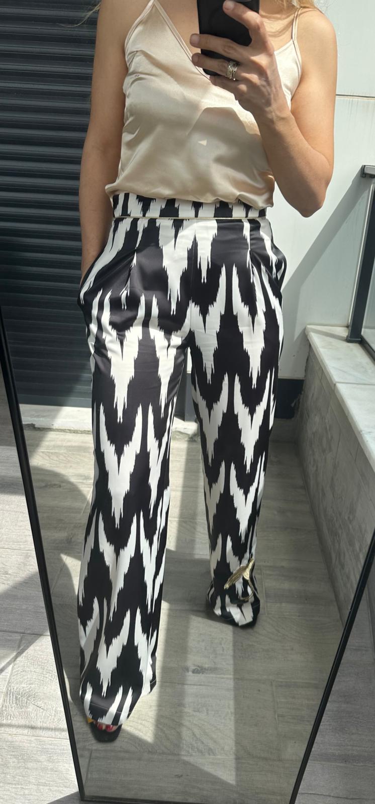 Saten Pantolon Gold Biyeli