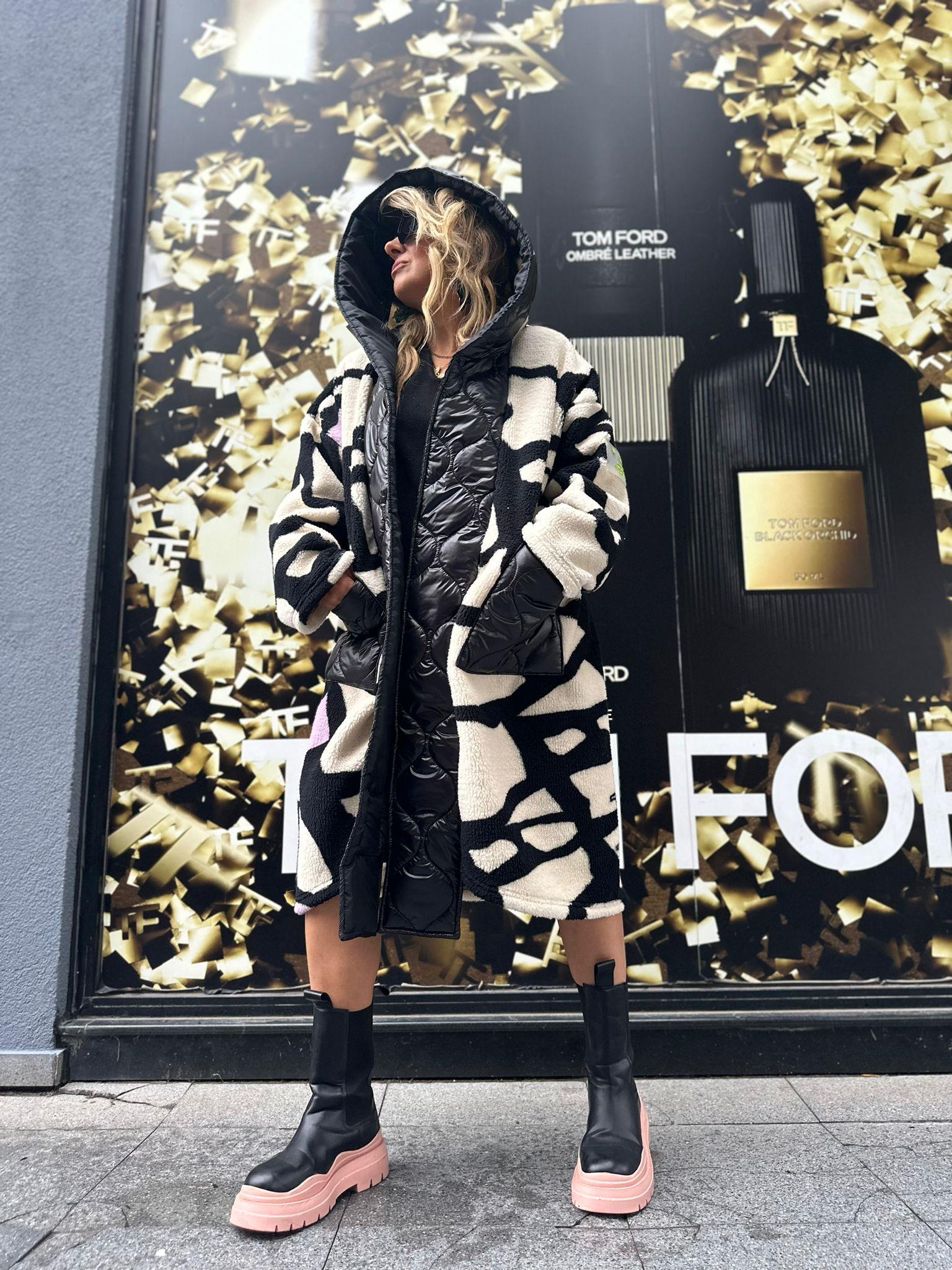 B.Exvoto 231072 Kapitone Geçişli Zebra Hırka