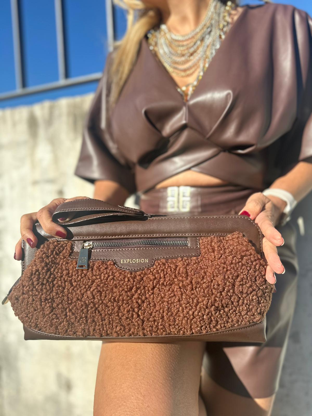 Exp Kürklü Brown Çanta