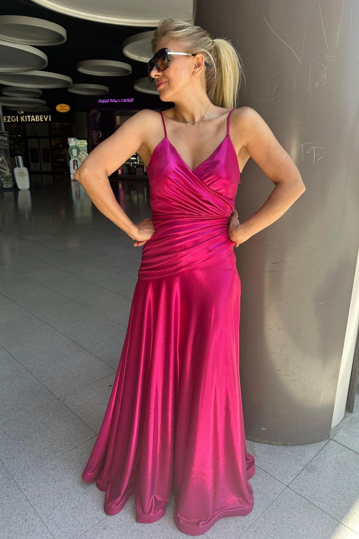 Exp24 Drape Detay Uzun Abiye