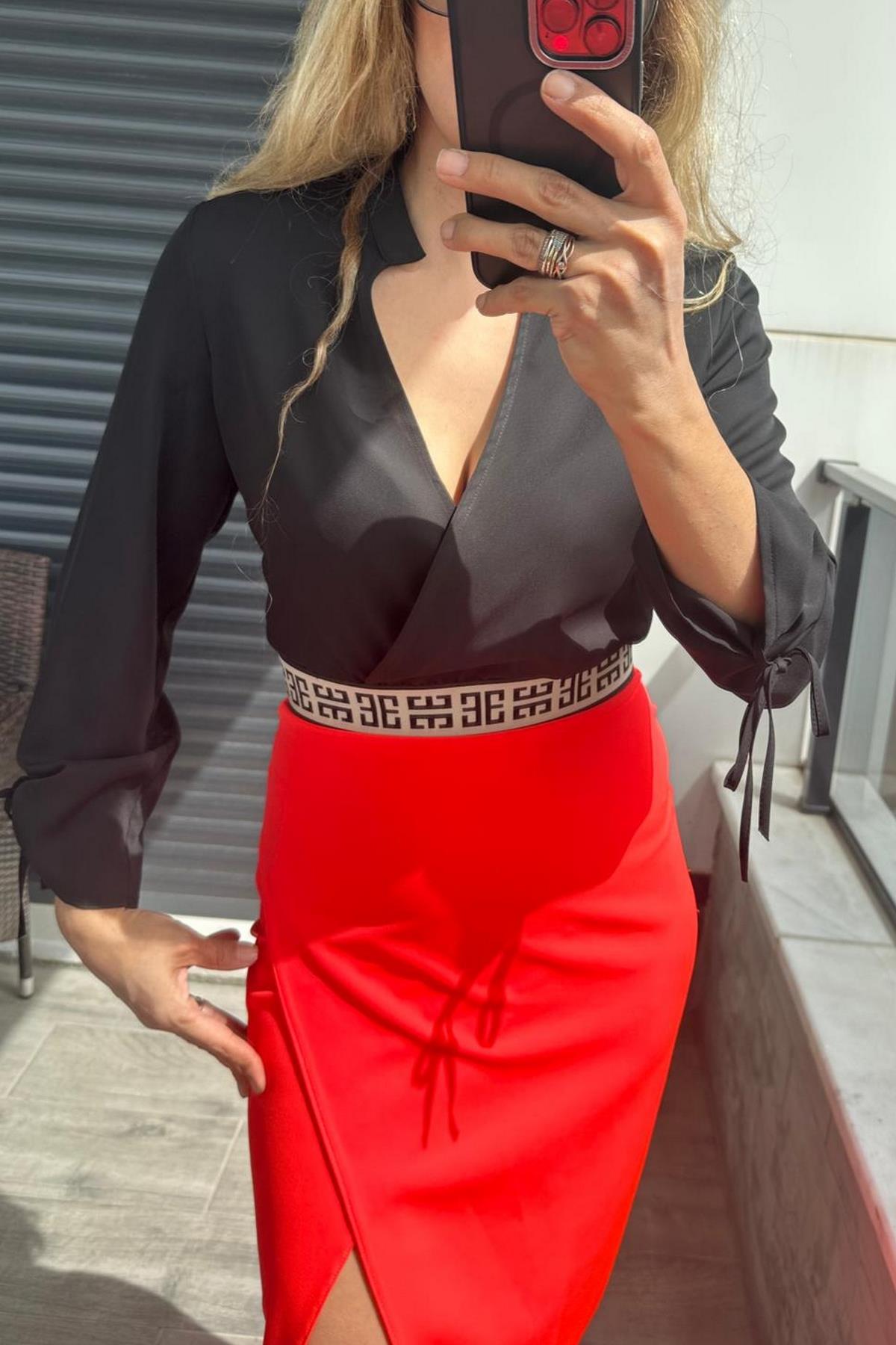 Exp24 Logo Baskılı Alt Lastik Bluz