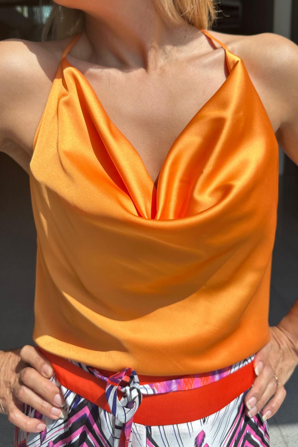 Exp24 Saten Degaje Bluz