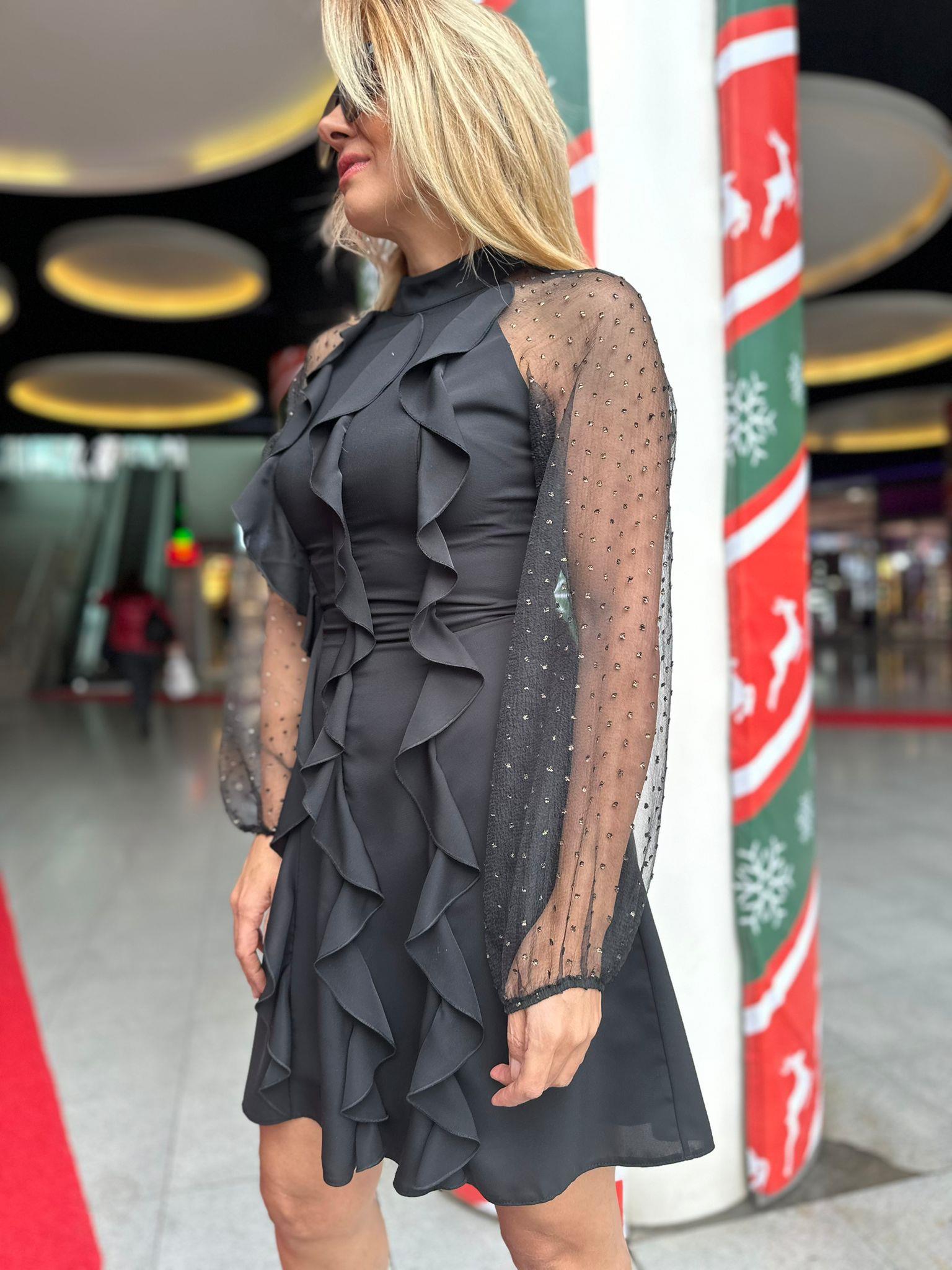 Exp24 Tül Kol Detay Elbise