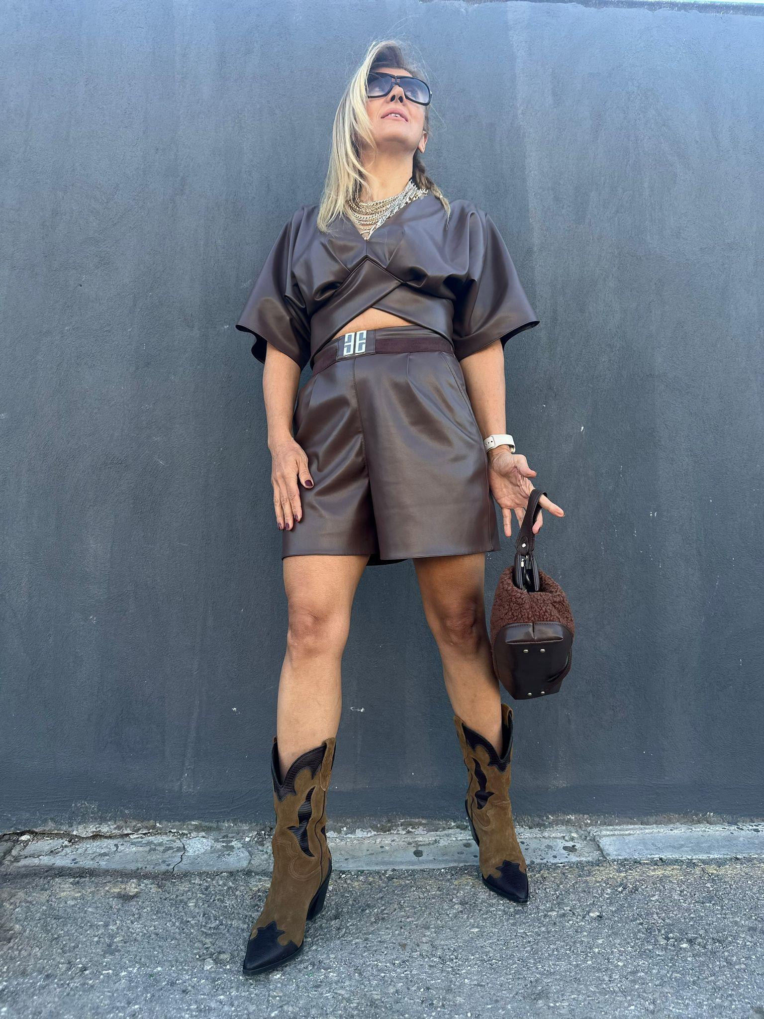 Exp30163 Vegan Deri Şort