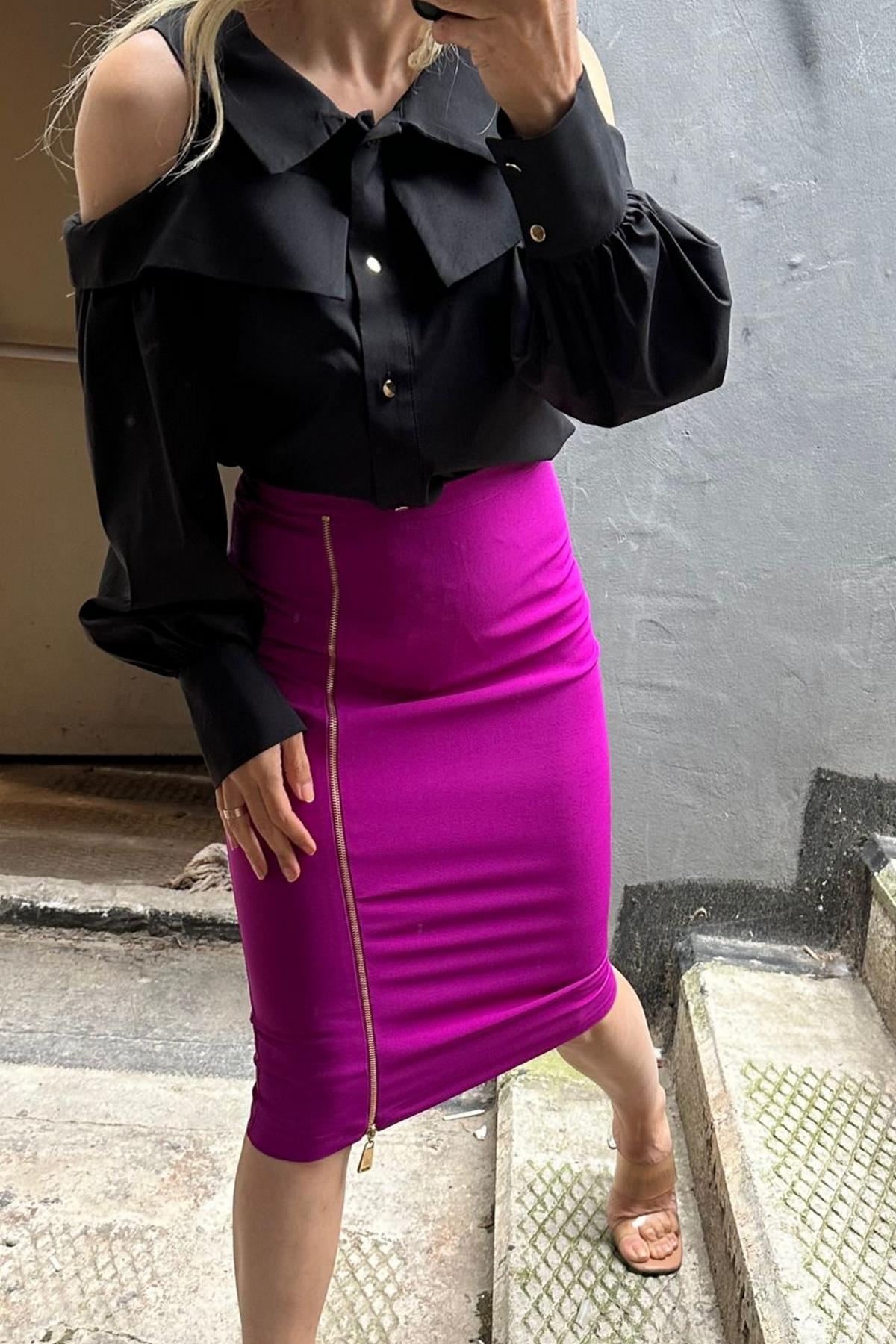 Fermuar Detay Kalem Etek