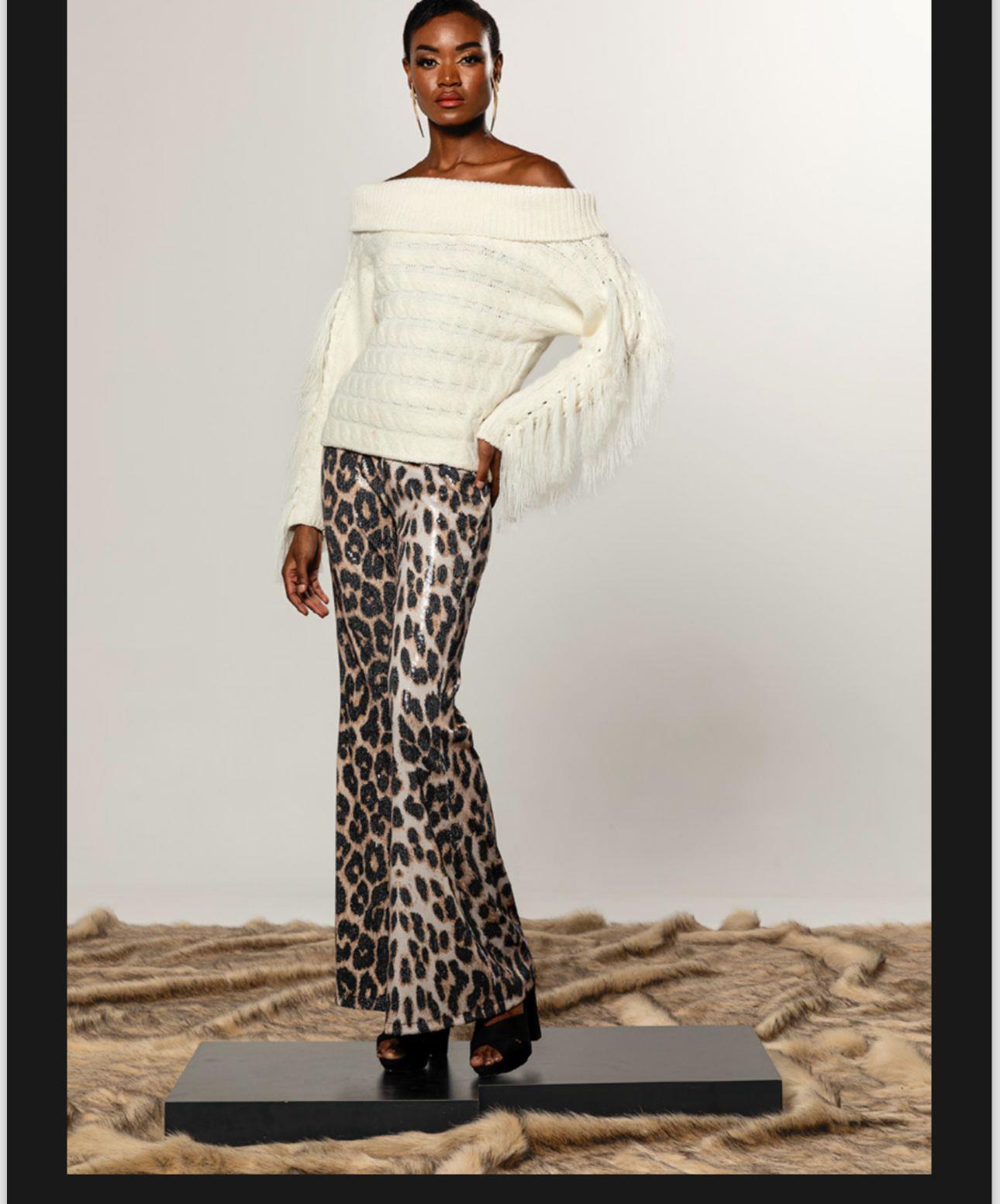 İS24K2265-121 Payet Pantolon Leopar