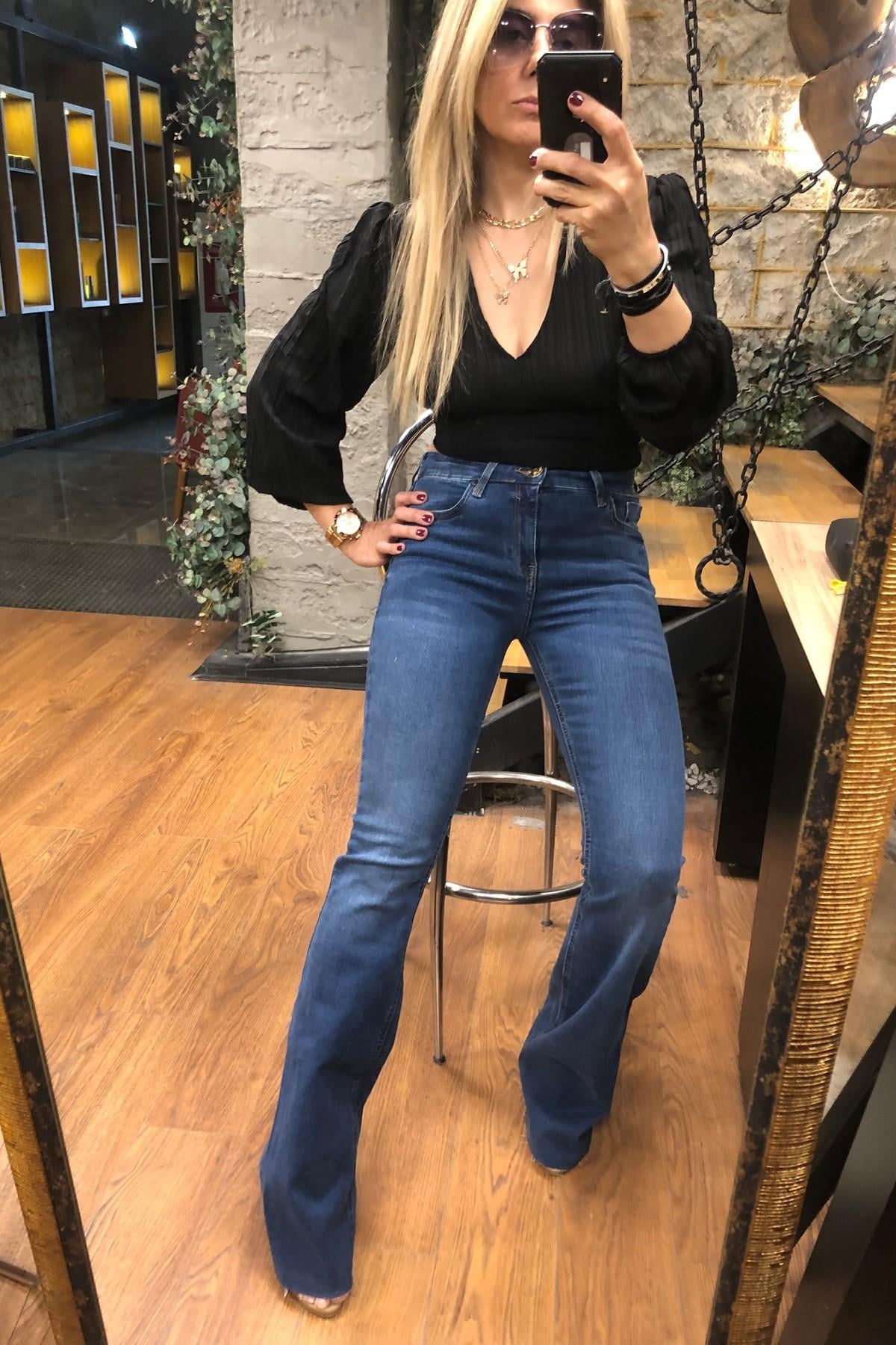 İspanyol Paça Kot Pantolon