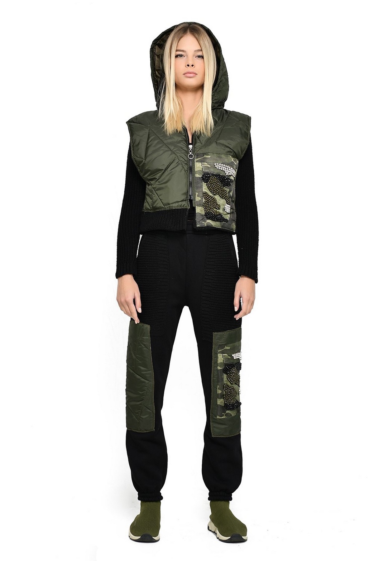 Kamuflaj Alt Eşofman Siyah