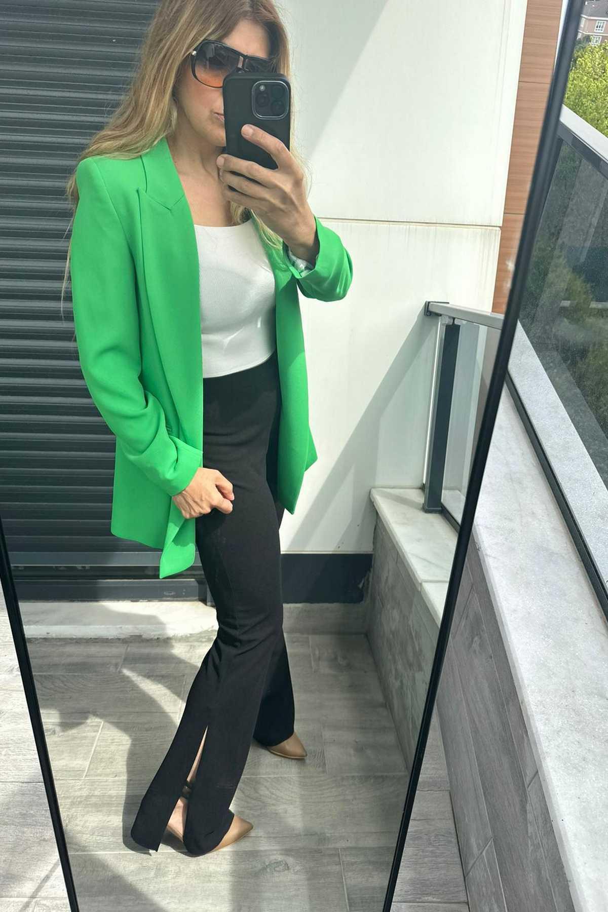 Krep Doku Blazer Ceket