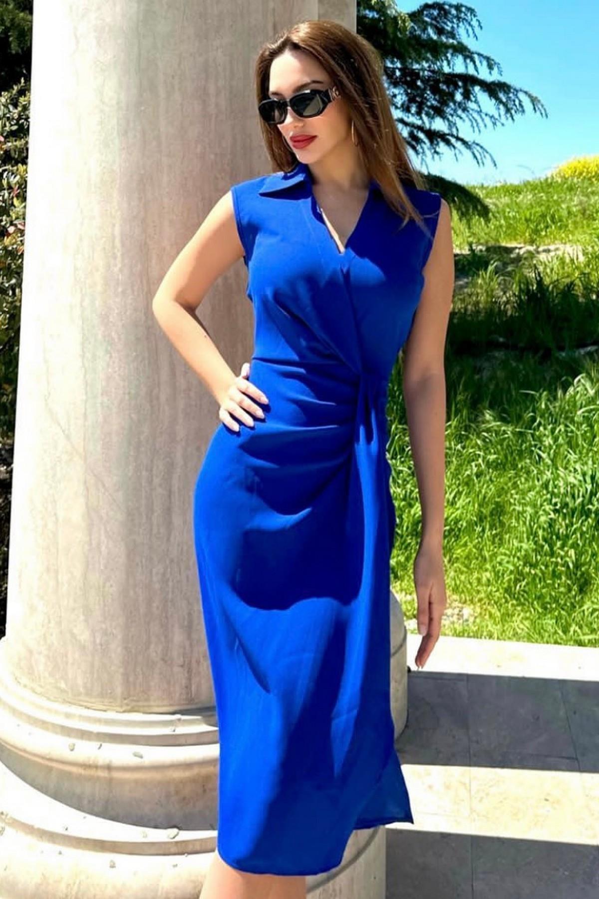 Kruvaze Kapaklı Licralı Elbise