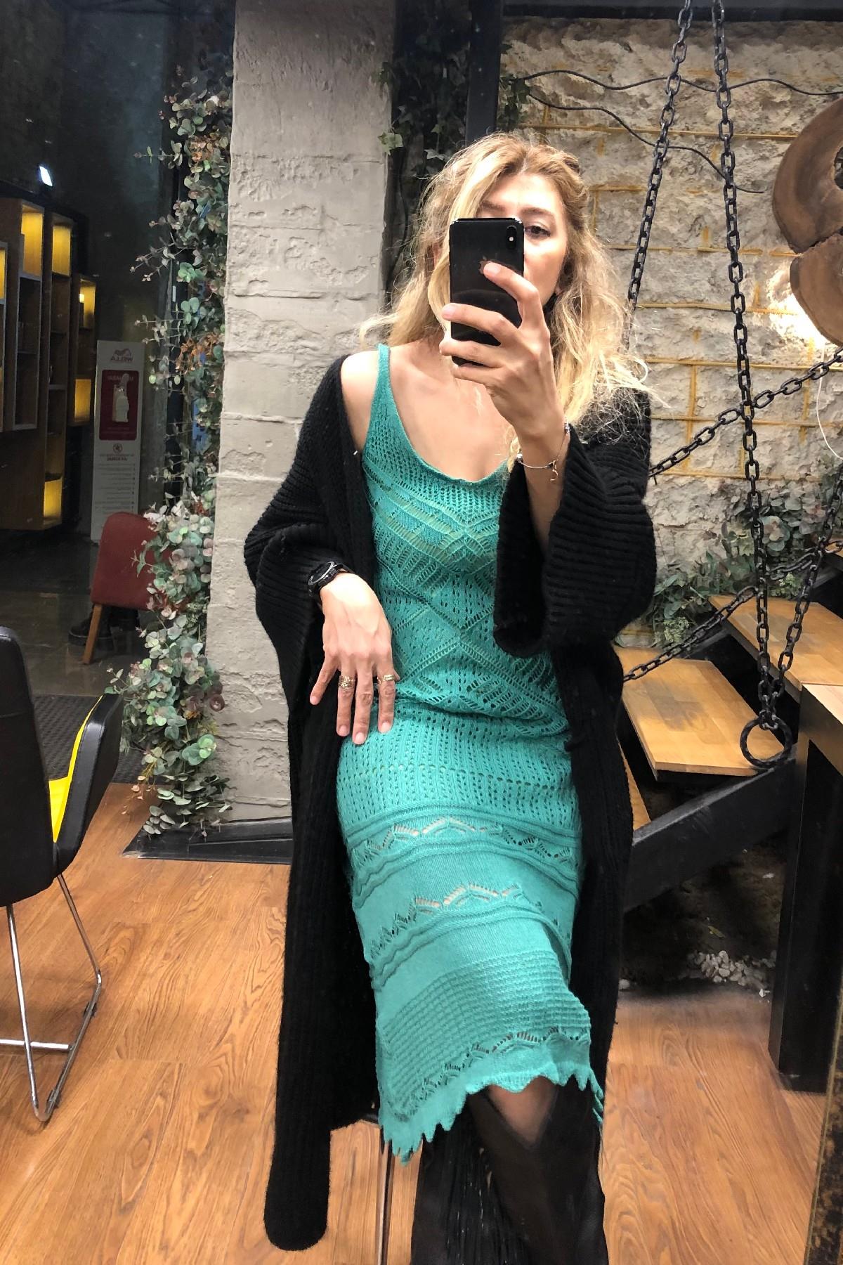 Modamay Yeşil Elbise