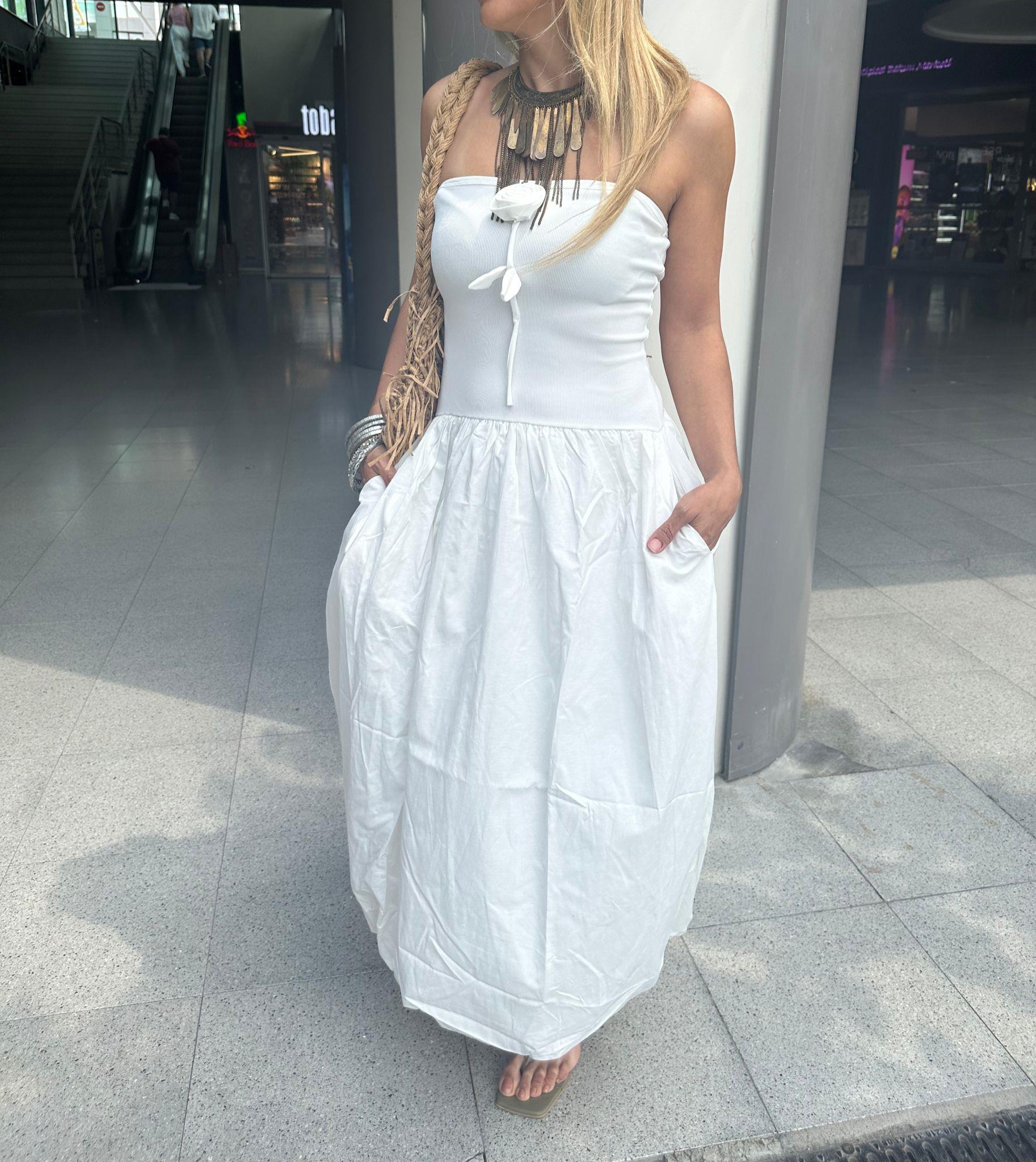 MZ Balon Elbise Straplez