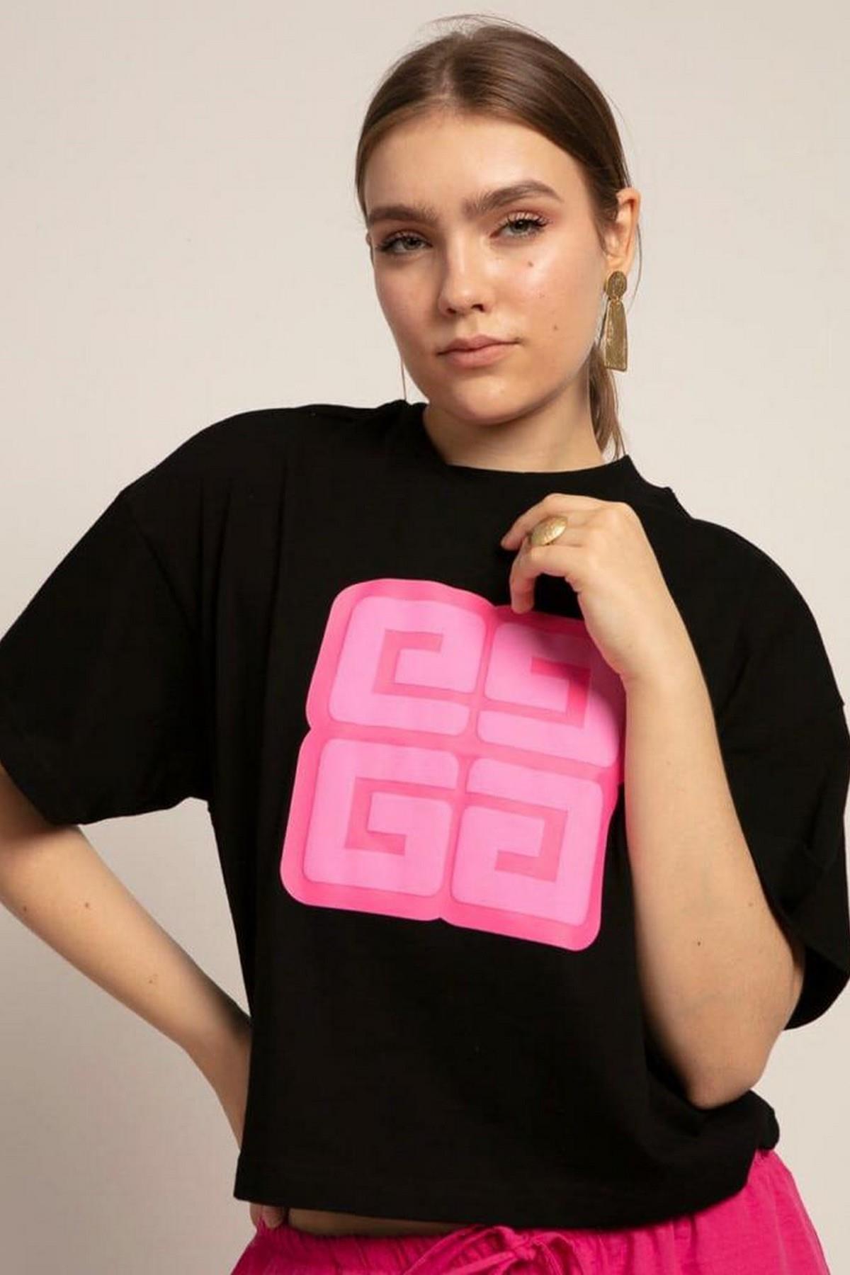 Oversize Ön Baskılı T-Shirt