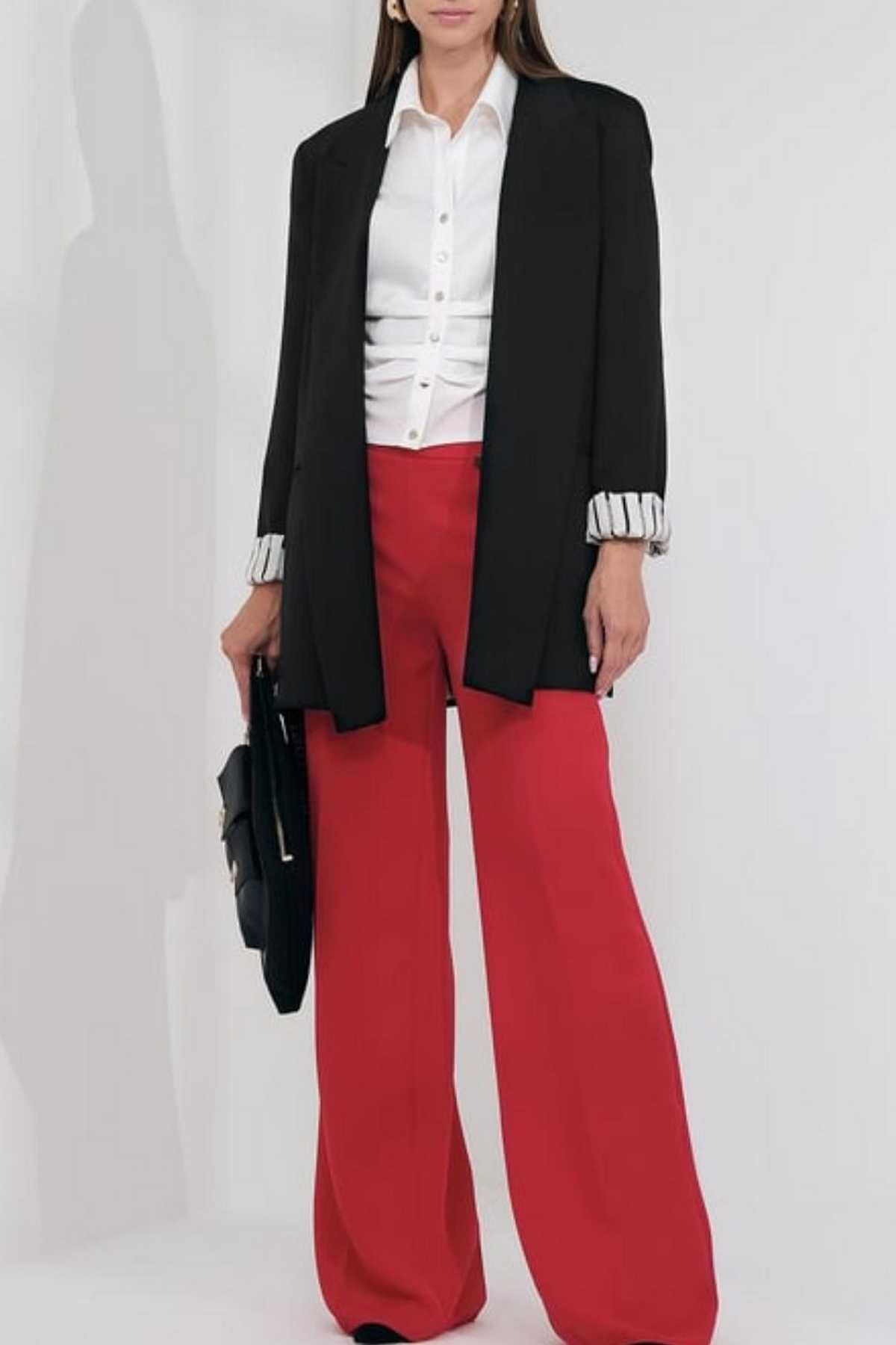 Yakalı Oversize Ceket