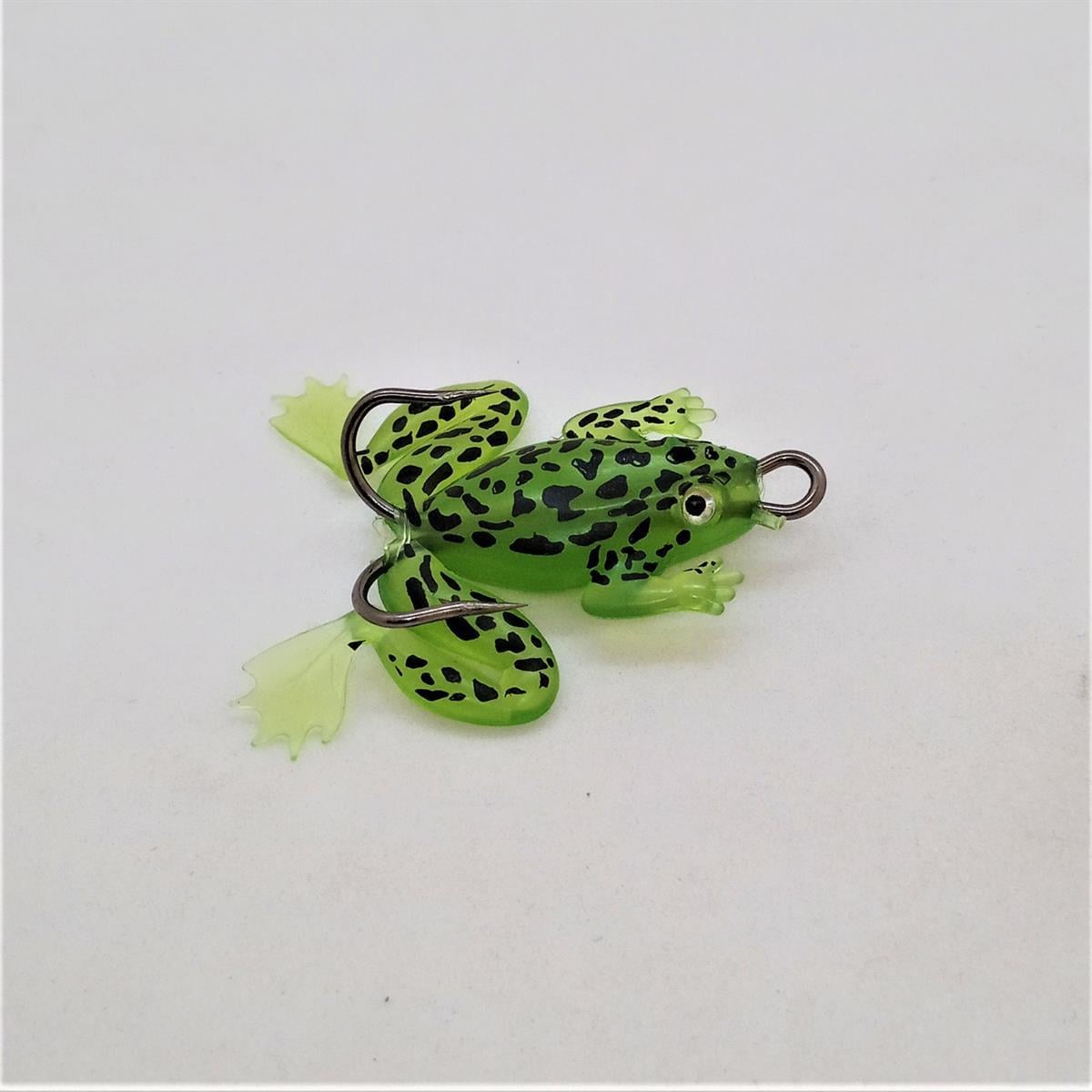 40 mm Yeşil Çift İğneli Silikon Kurbağa