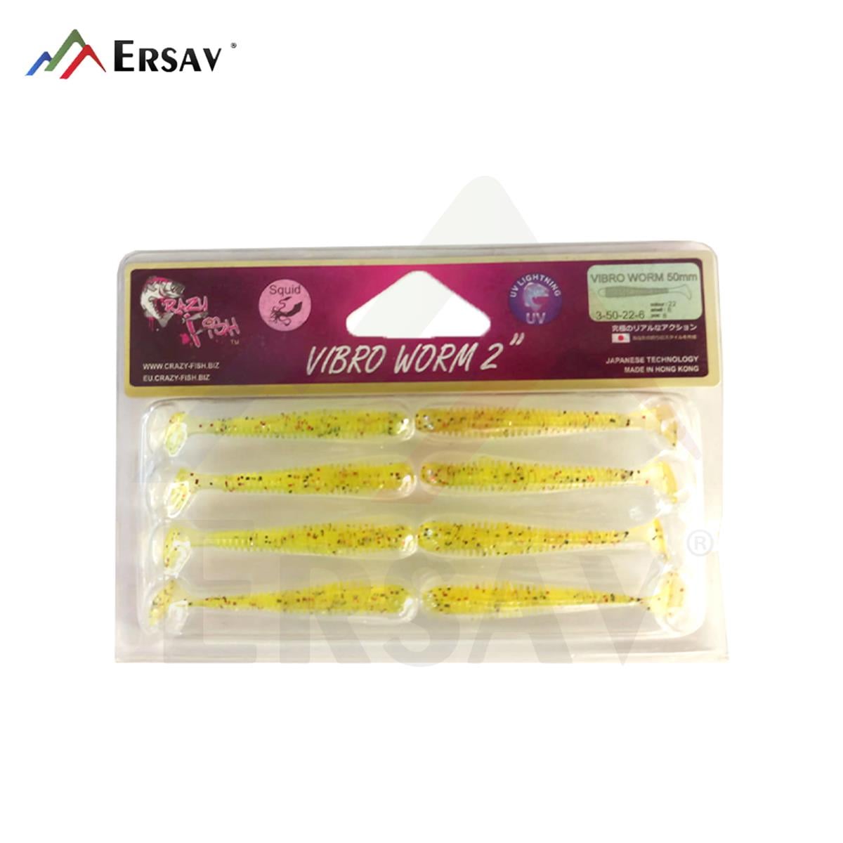 Crazy Fish Vibro Worm 2 50 mm Silikon Yem C:22