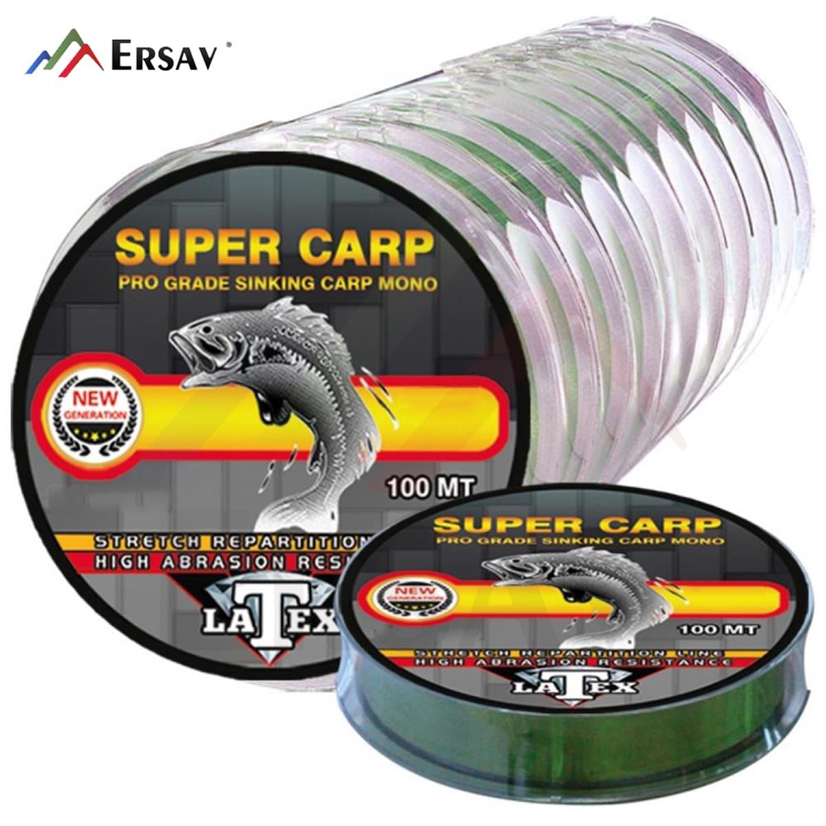 Latex Süper Carp Naylon Yeşil Misina 0.23 mm 15.850 kg 100 m
